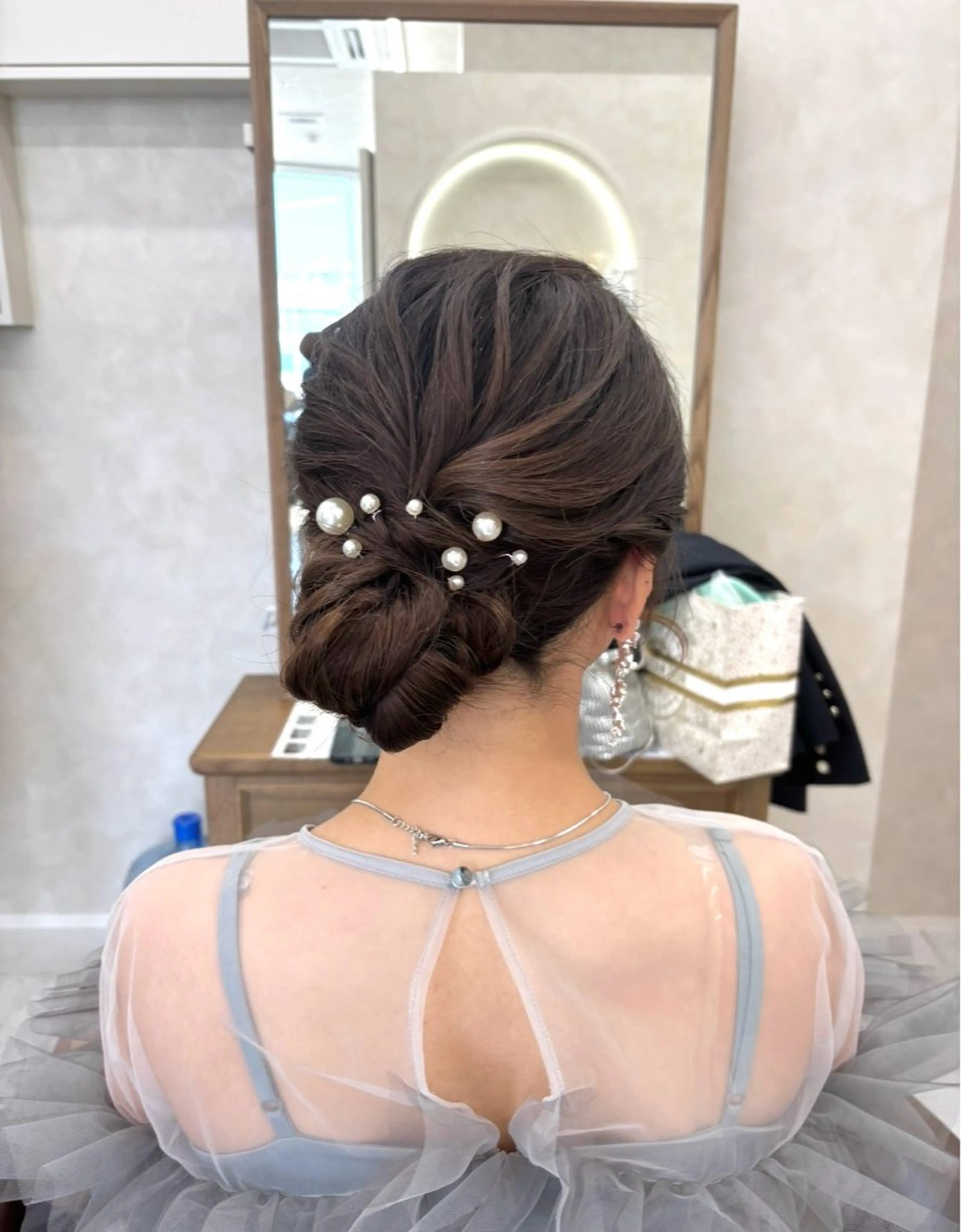 ロング ヘアアレンジ ヘアセット ブリーチなしカラー/ 暖色カラー/艶カラーのヘアスタイル