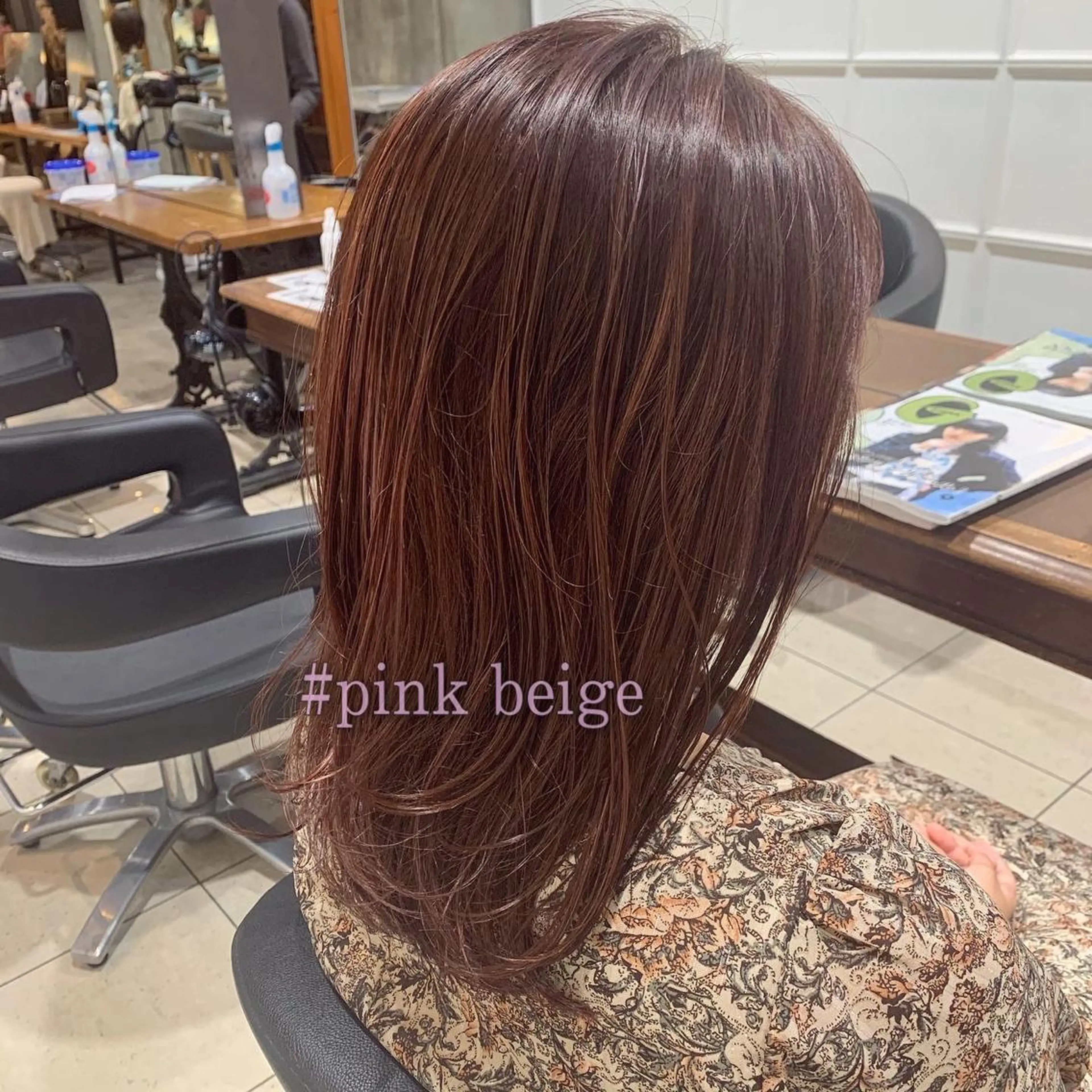 セミロング カラー 髪質改善カラー&TR 縮毛矯正/弱酸性矯正のヘアスタイル