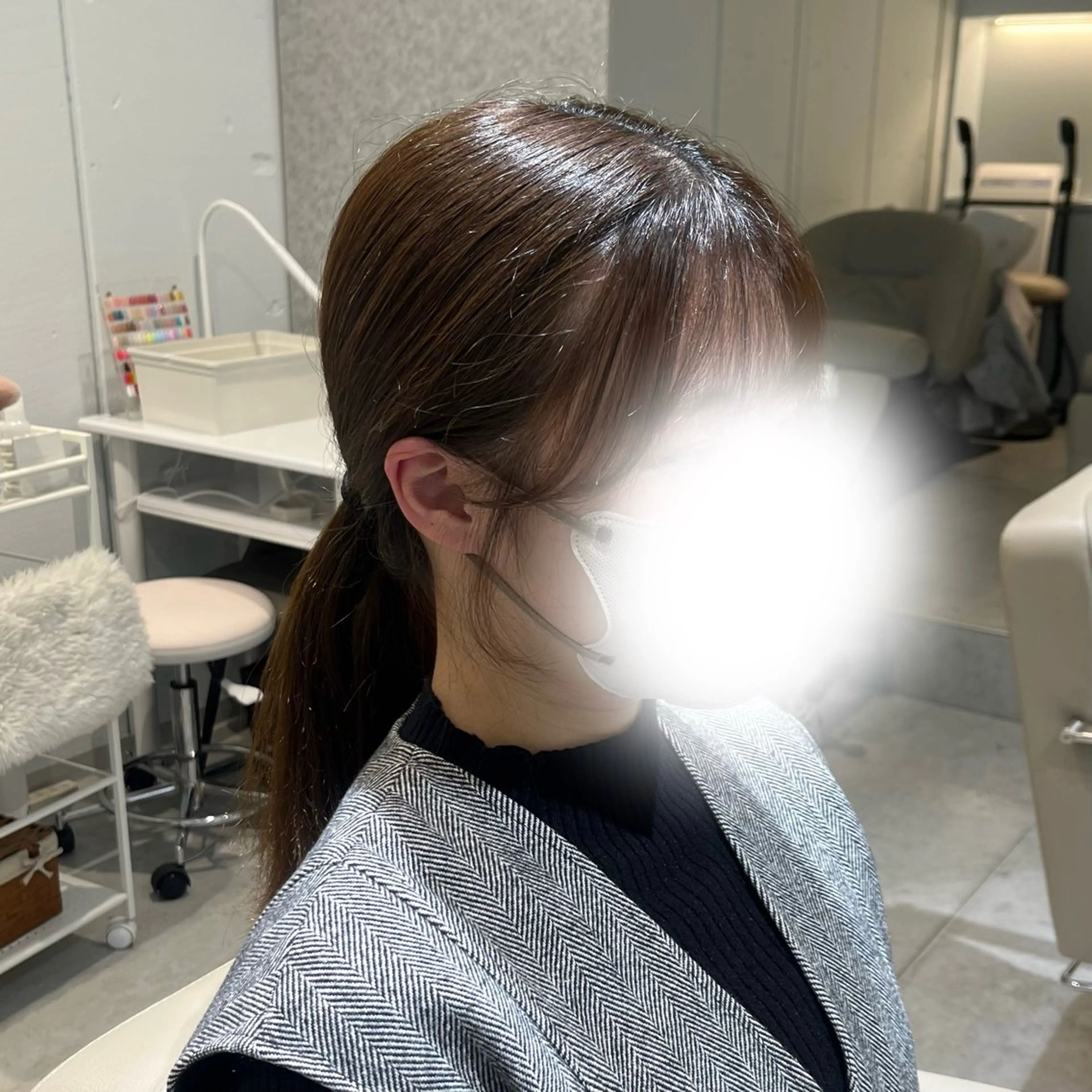 ミディアム 顔周りカット／透明感 カラー／Kurumeのヘアスタイル