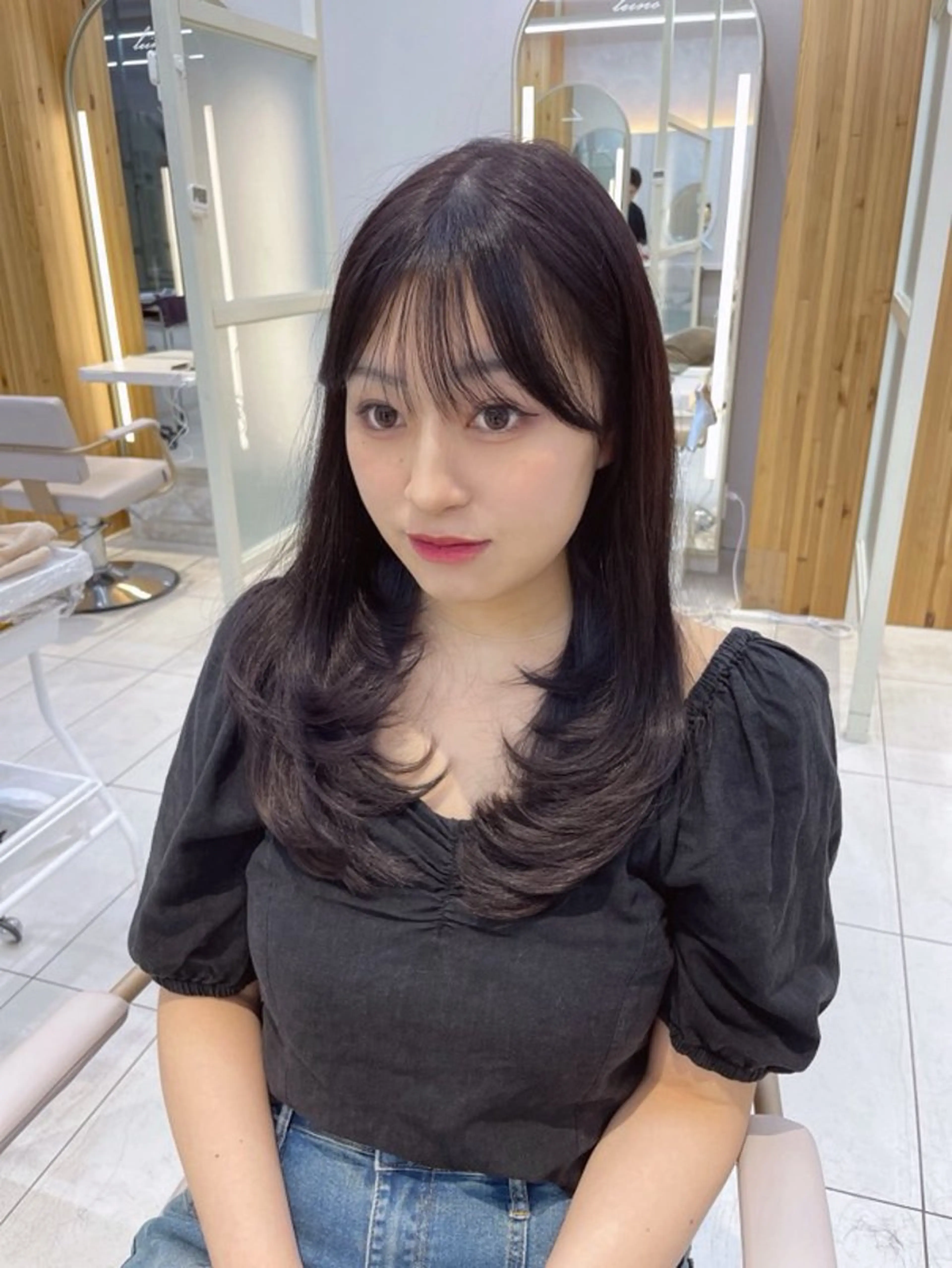 セミロング カット ヘアカラー トリートメント レイヤー/顔周り /韓国ヘア/TAKUのヘアスタイル