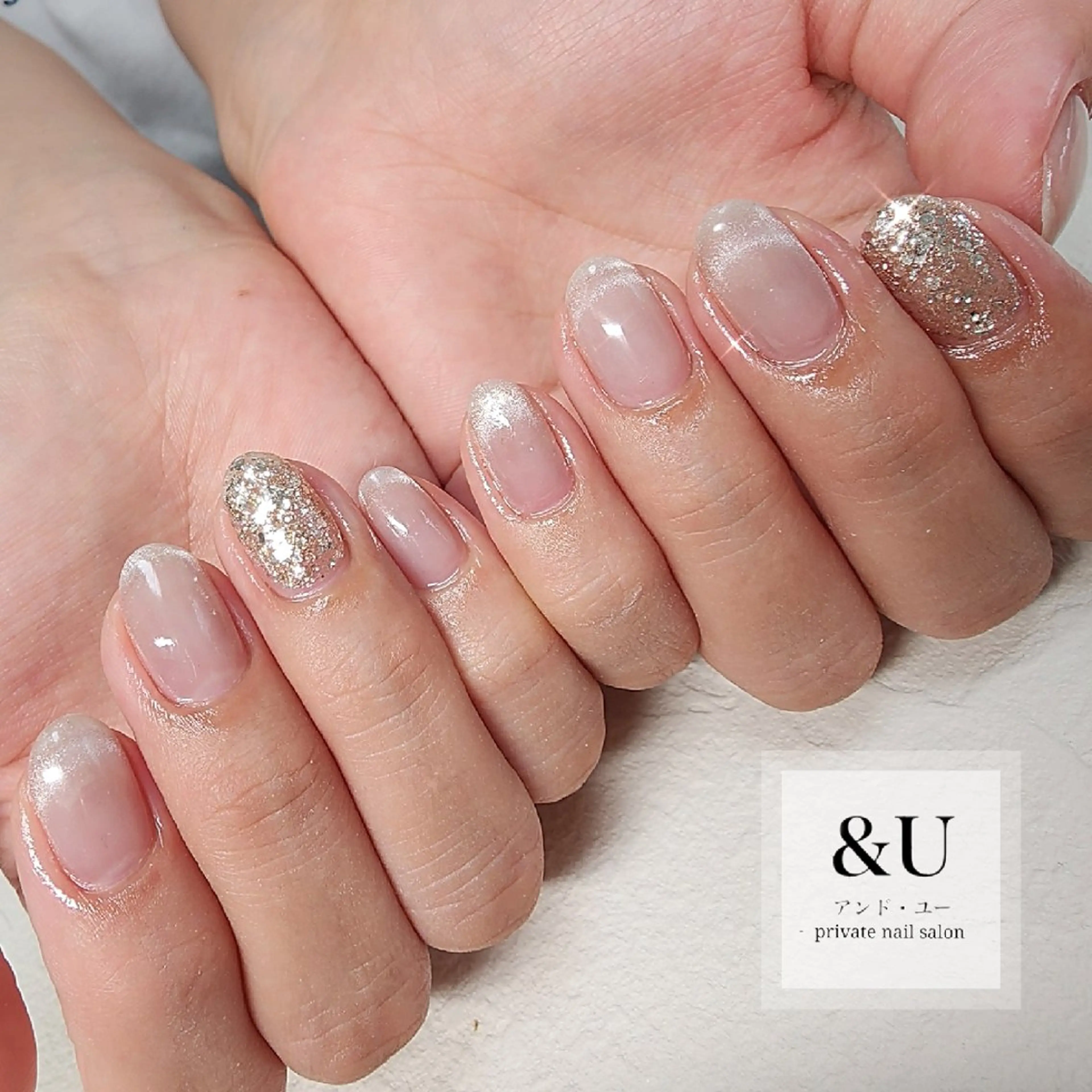 ネイル ラメ(グリッター) マグネットネイル ハンドネイル ＆Ｕ (アンド・ユー)のネイルデザイン