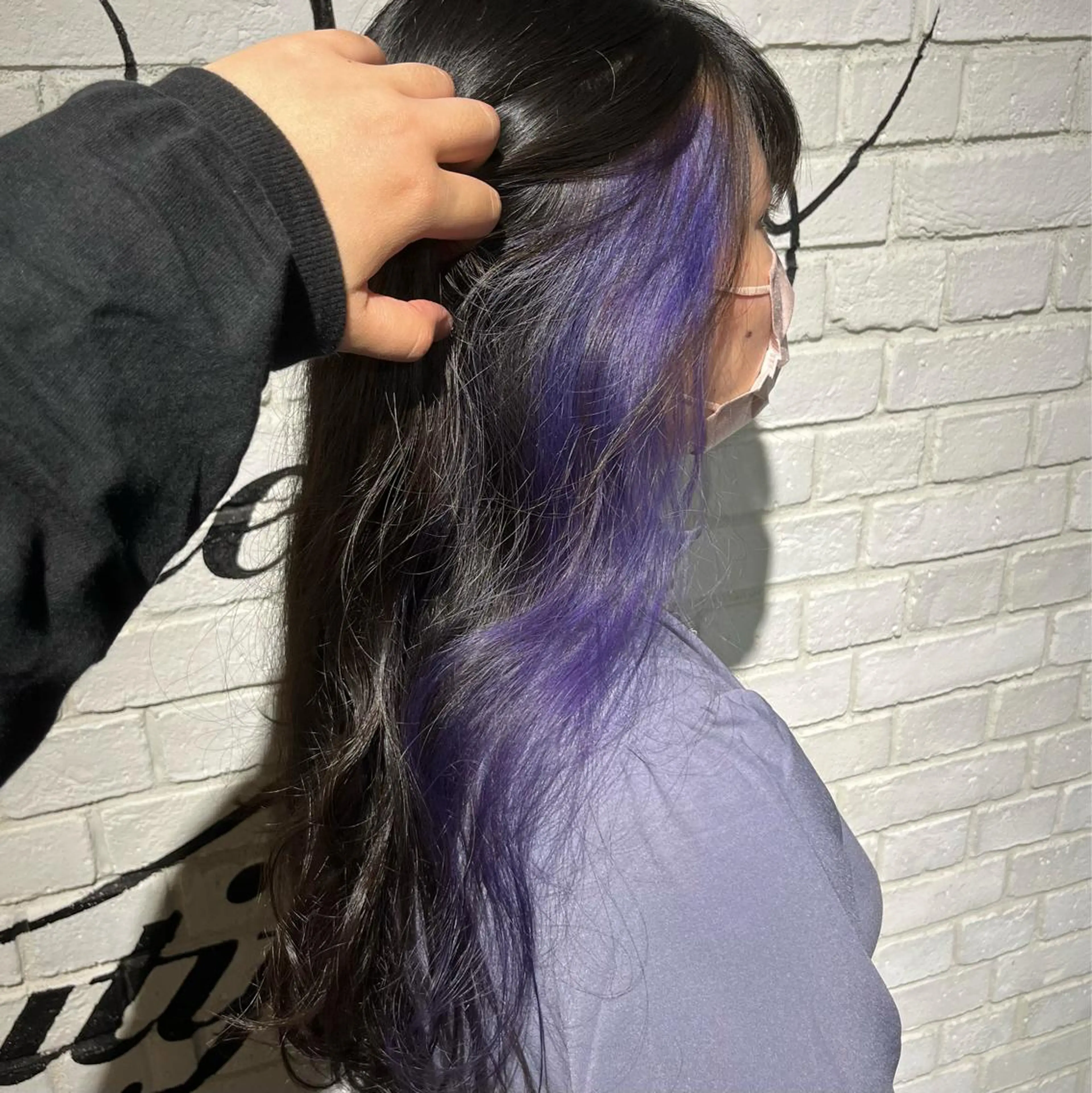 ロング カラー ブリーチ ブルーカラー ブルーバイオレット バイオレットカラー 🫟メンズスタイル 特化型マナ🫟のヘアスタイル