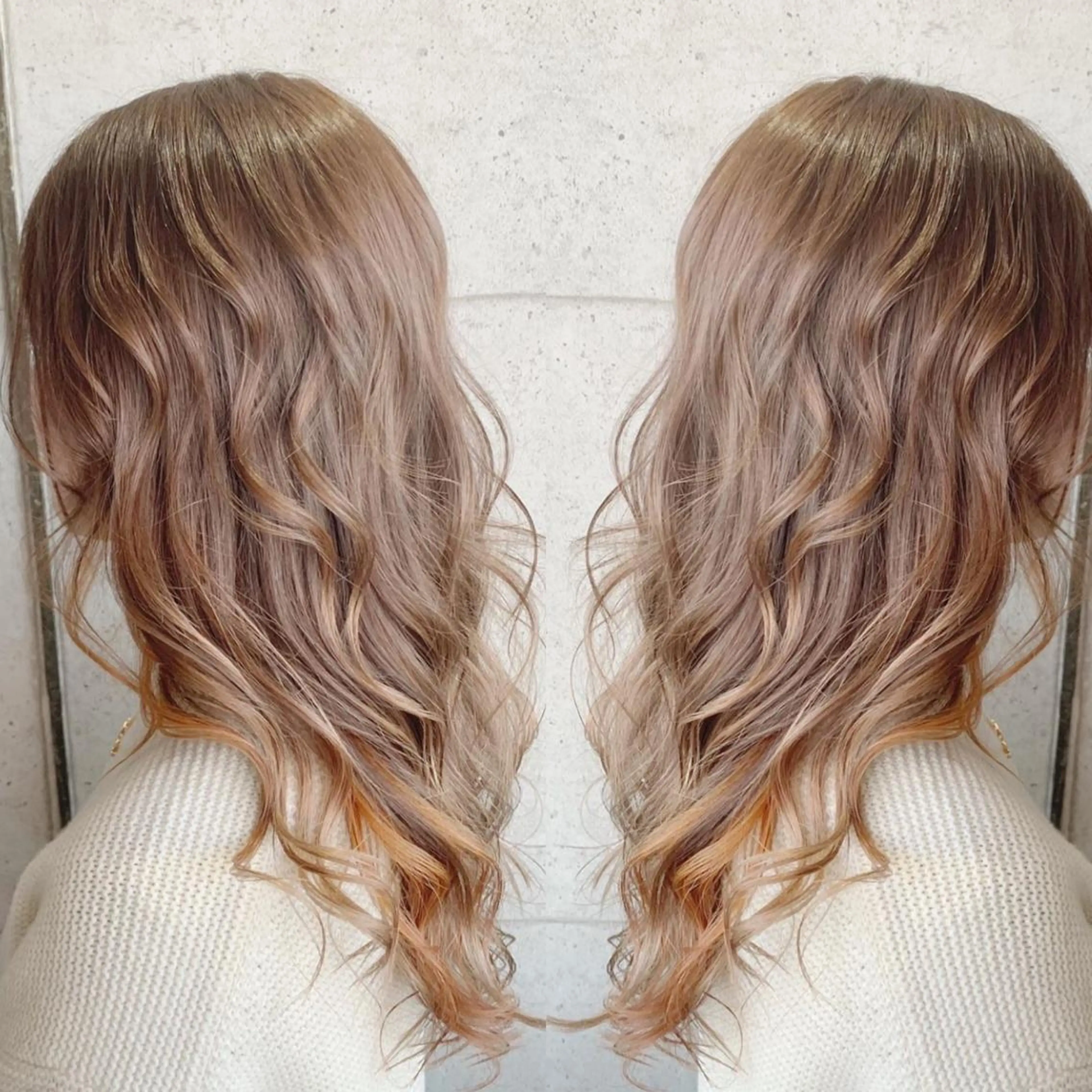 ロング カラー ヘアカラー 福森 みずきのヘアスタイル