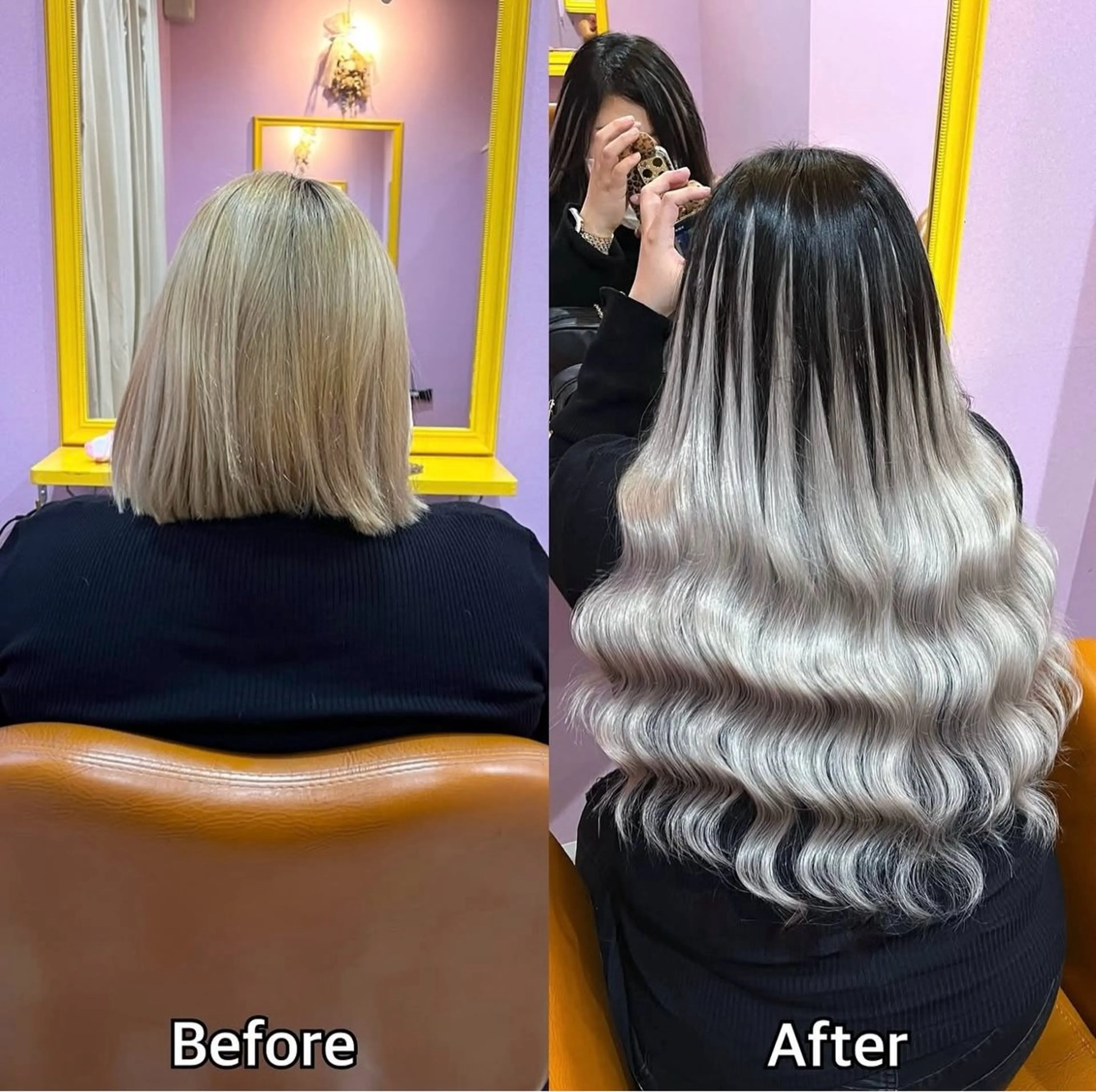 ロング シール+ちび編み込み エクステ梅田🐨のヘアスタイル