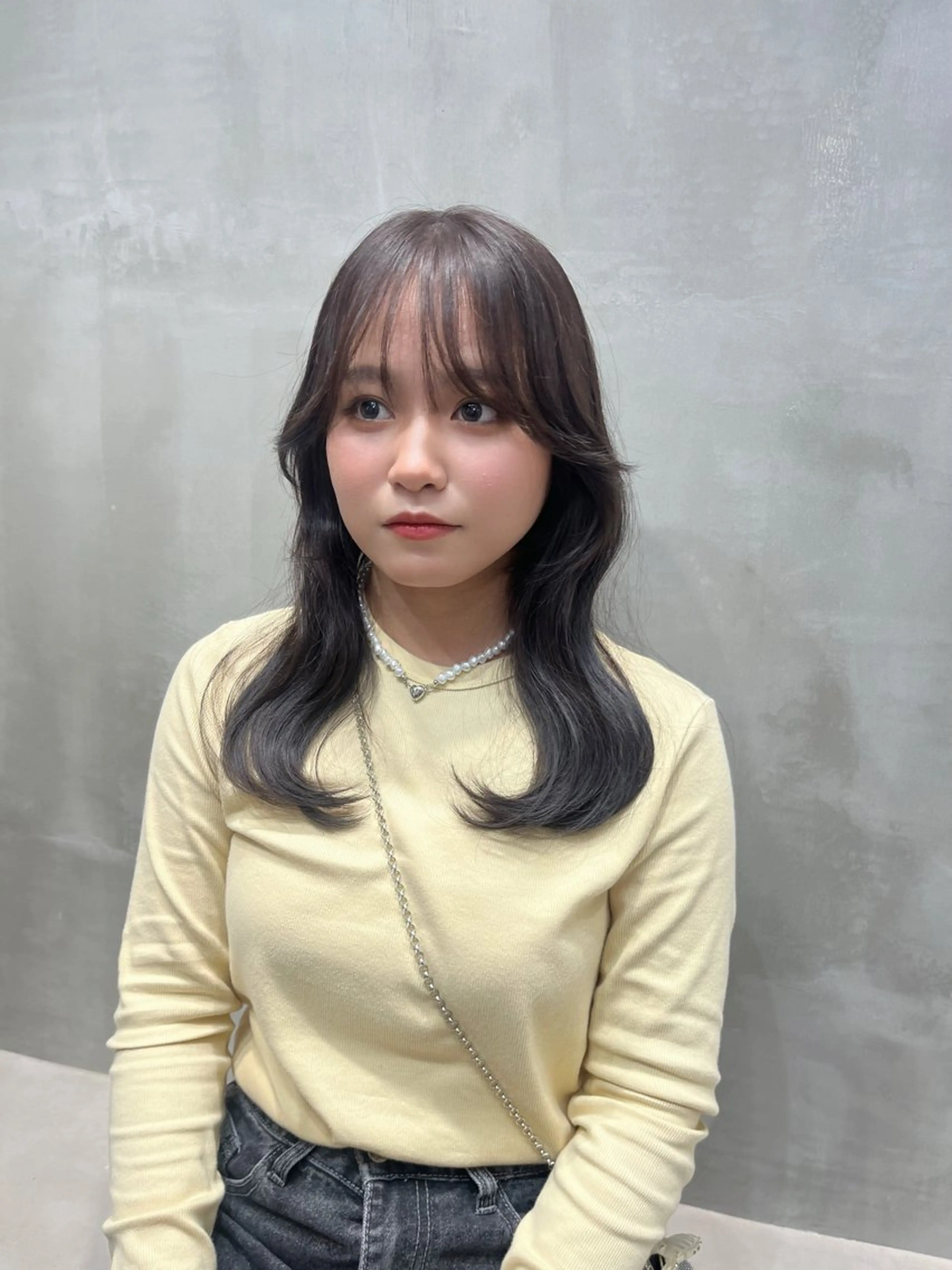 ロング カラー 顔周りカット カット ヘアカラー トリートメント ナツミ/透明感カラー /酸性縮毛矯正のヘアスタイル