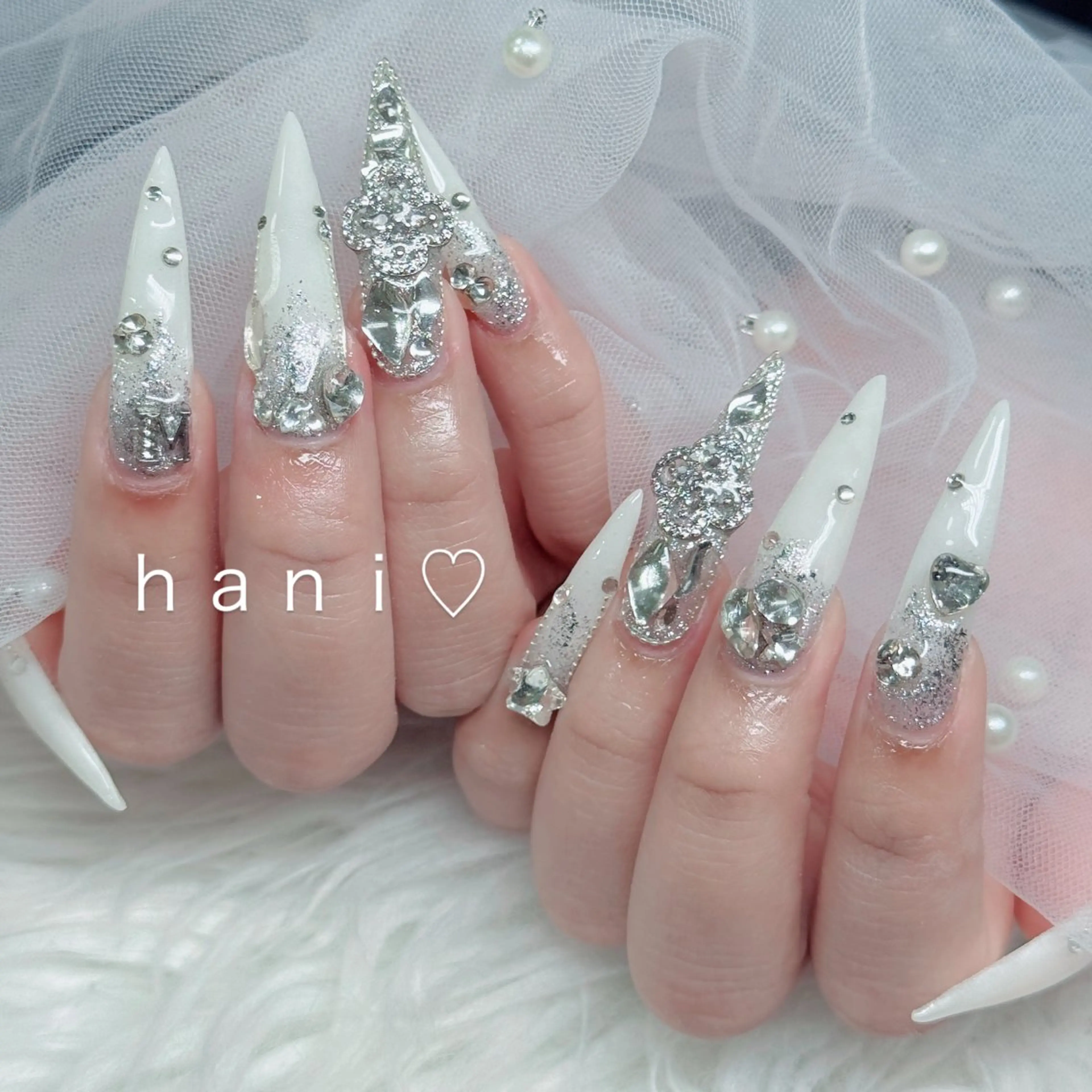 ネイル フットネイル フレンチネイル グラデーション 韓国ネイル ロングネイル ハンドネイル Hani Nail Salonのネイルデザイン