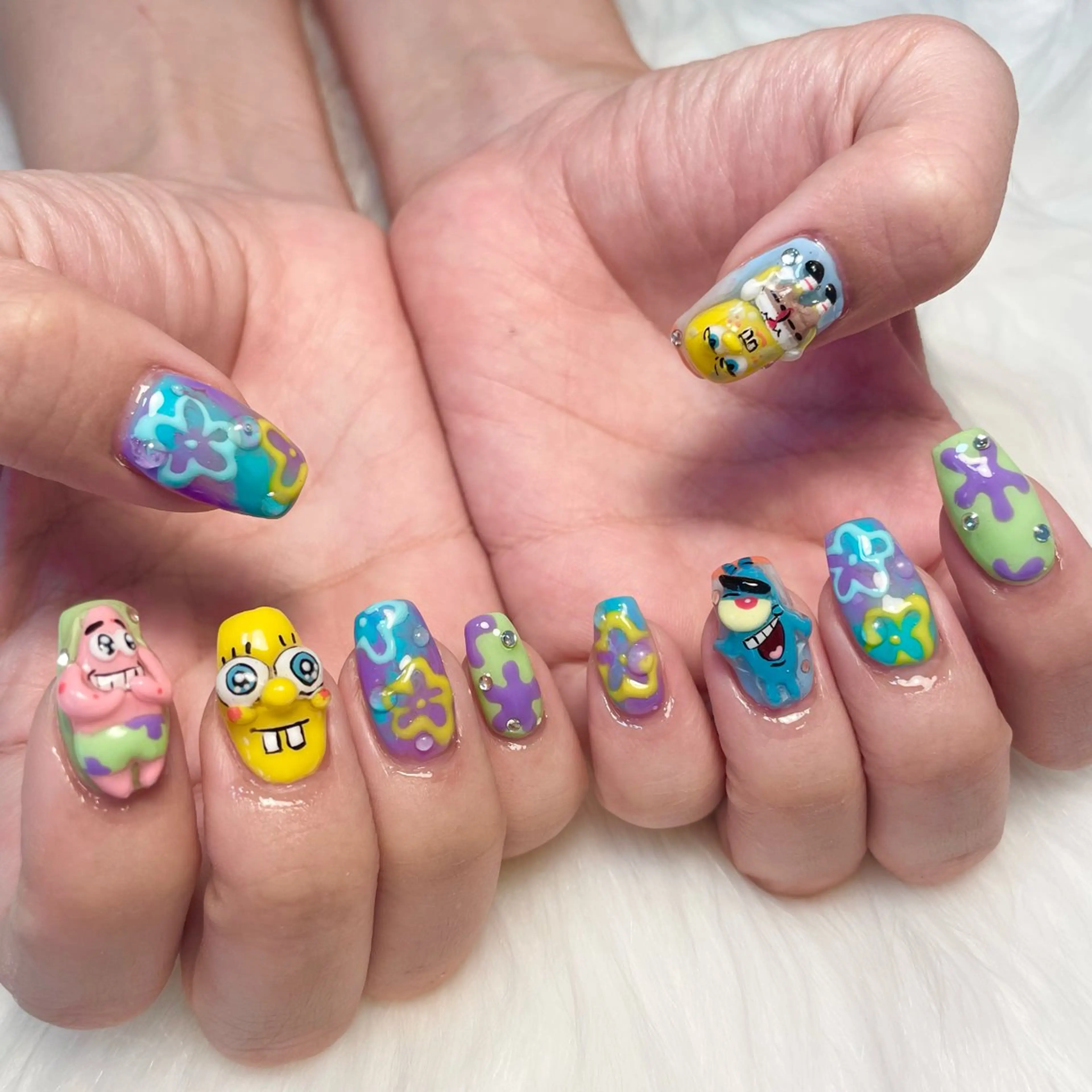 ️ 🎀💎〈推し活/イベント前〉🎠🗽3Dパーツオーダーコース【ジェル】10本デザインやり放題・オフ無料の写真