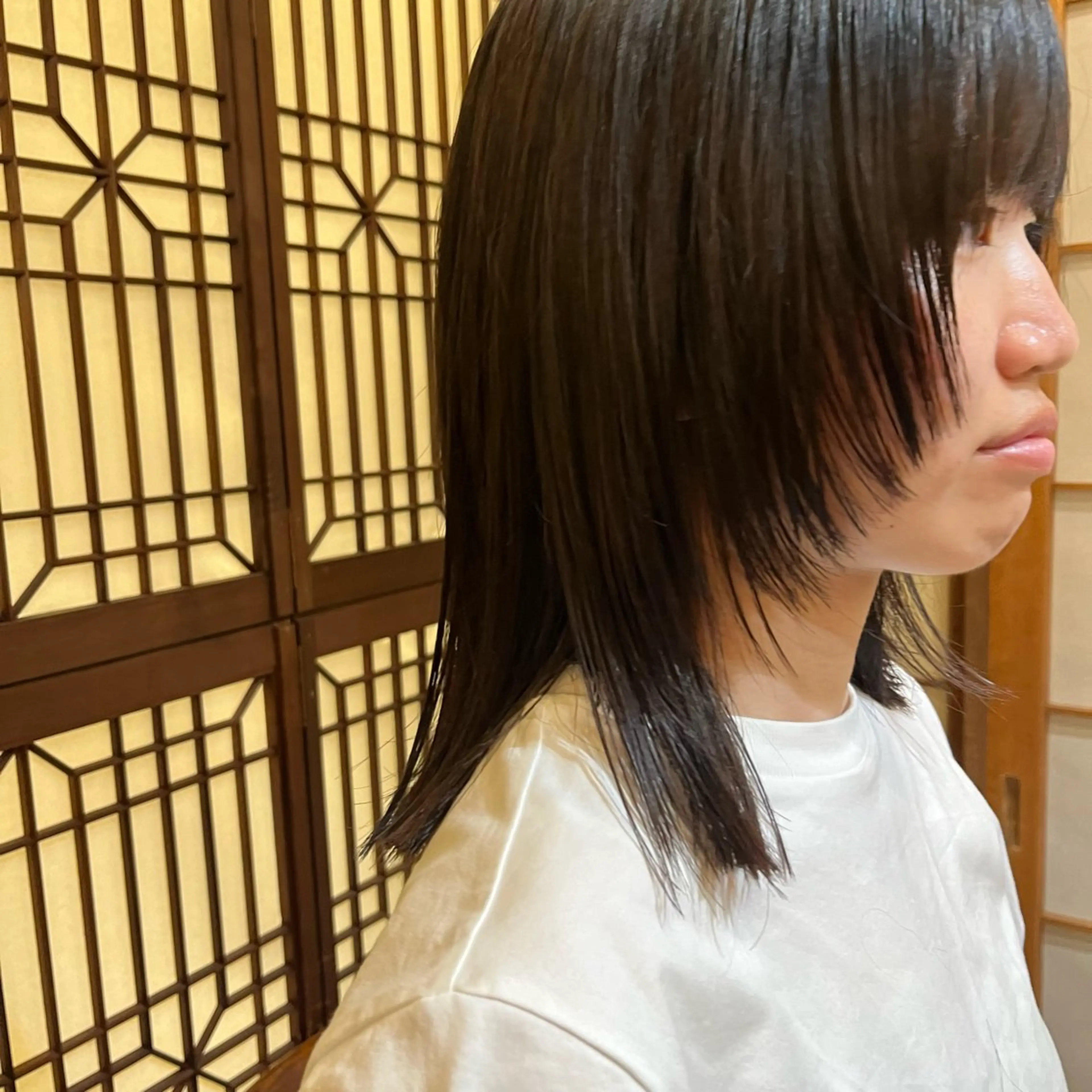 セミロング パーマ benji 学芸大学所属・朝が楽なパーマ 🌱ショート/緒方椋のヘアスタイル