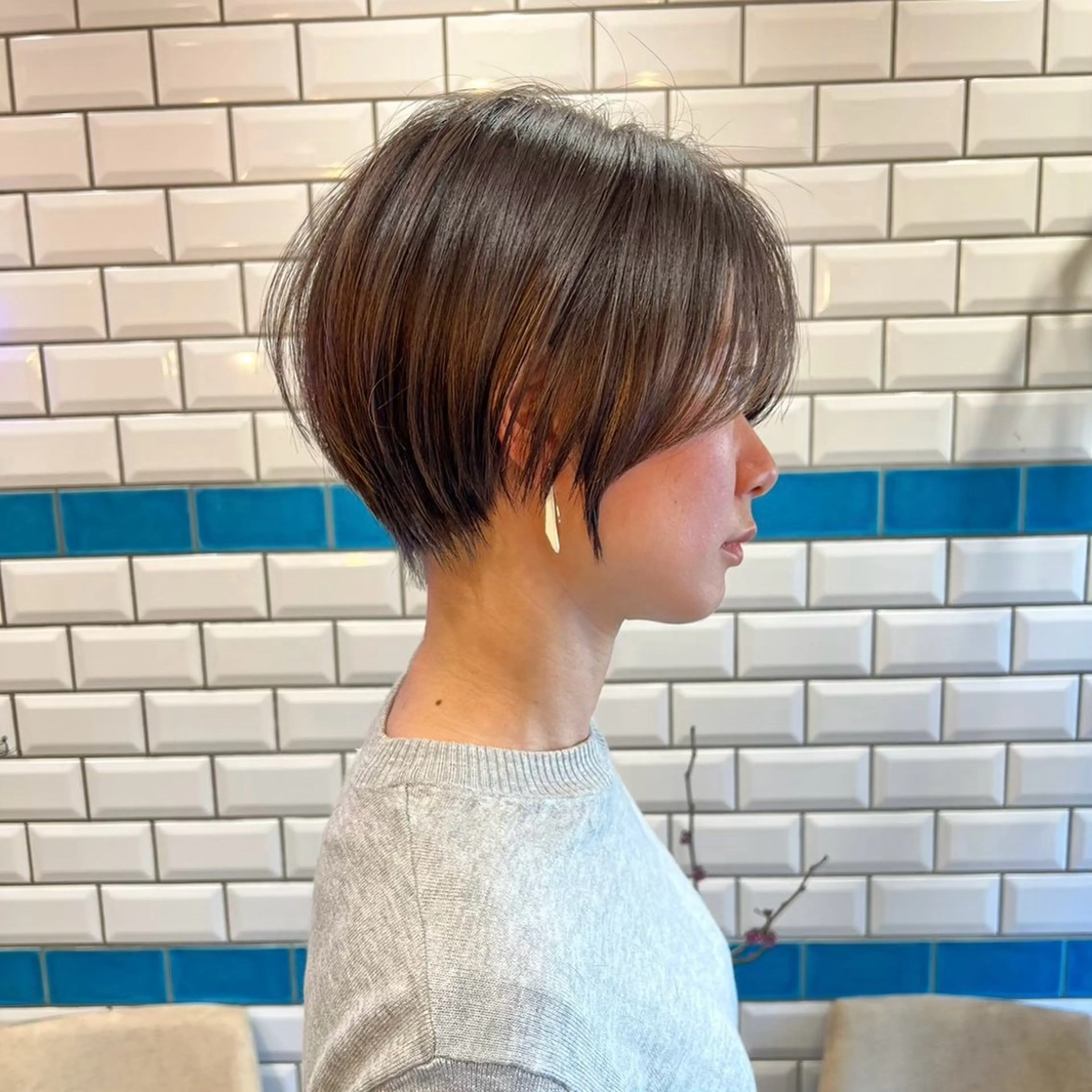 ショート 丸みショート くびれヘア ショートヘア ハッシュカット/ 艶カラー/RIN🩶のヘアスタイル