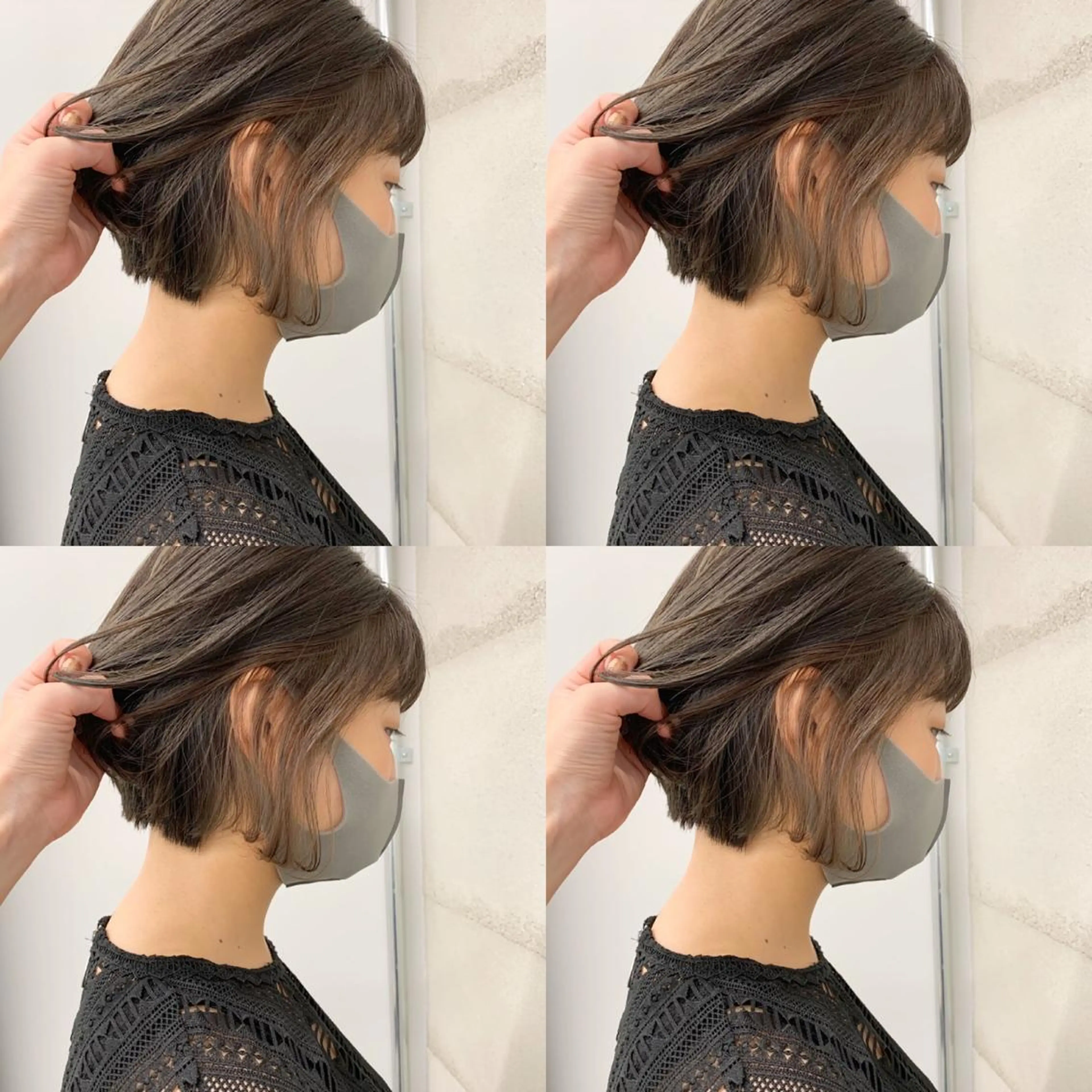 ショート カラー 透明感/オリーブ/ グレージュ/YUKAのヘアスタイル