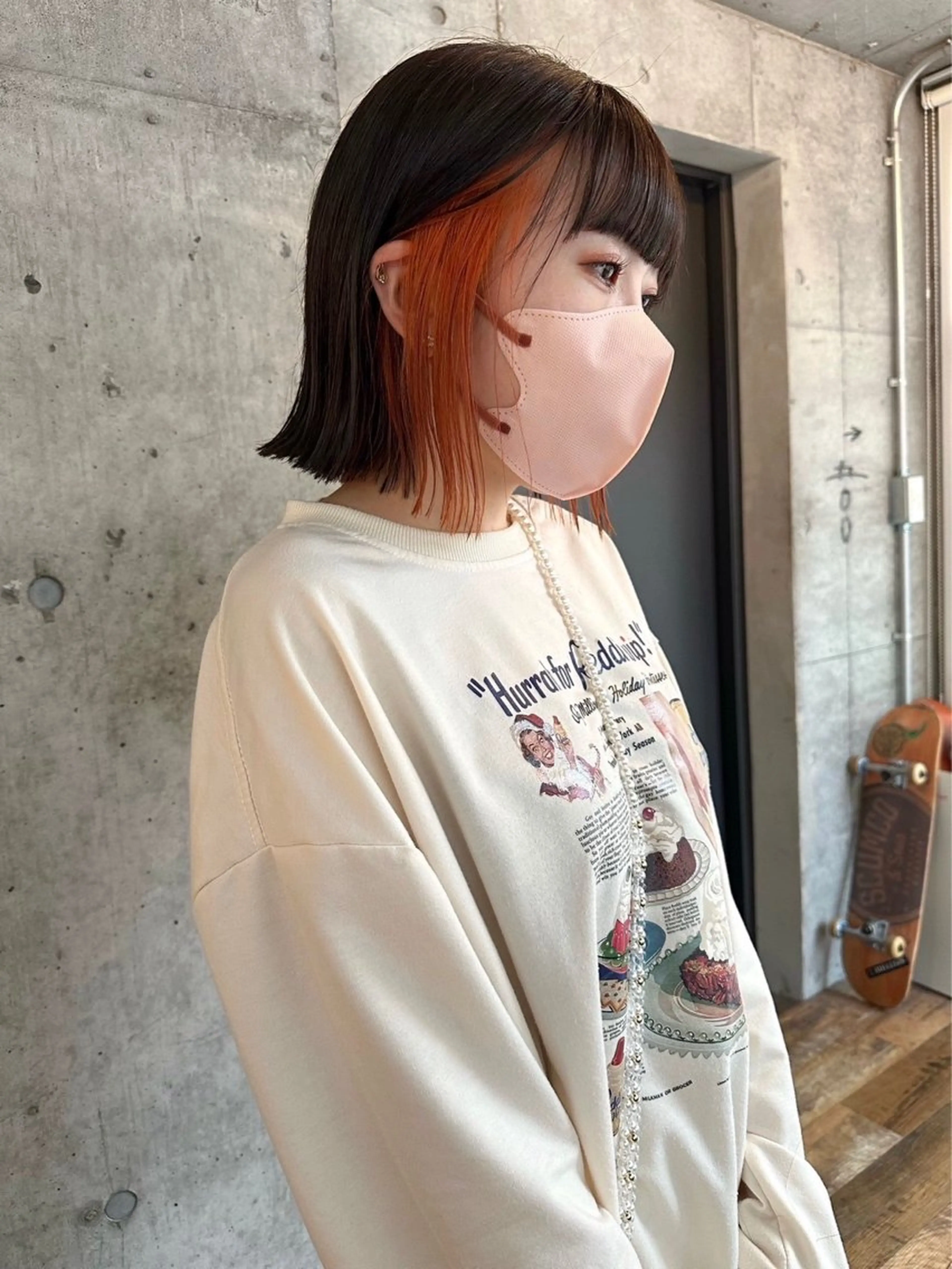 ミディアム ヘアカラー ♥️ボブ/ブリーチ なしカラー/mahoのヘアスタイル