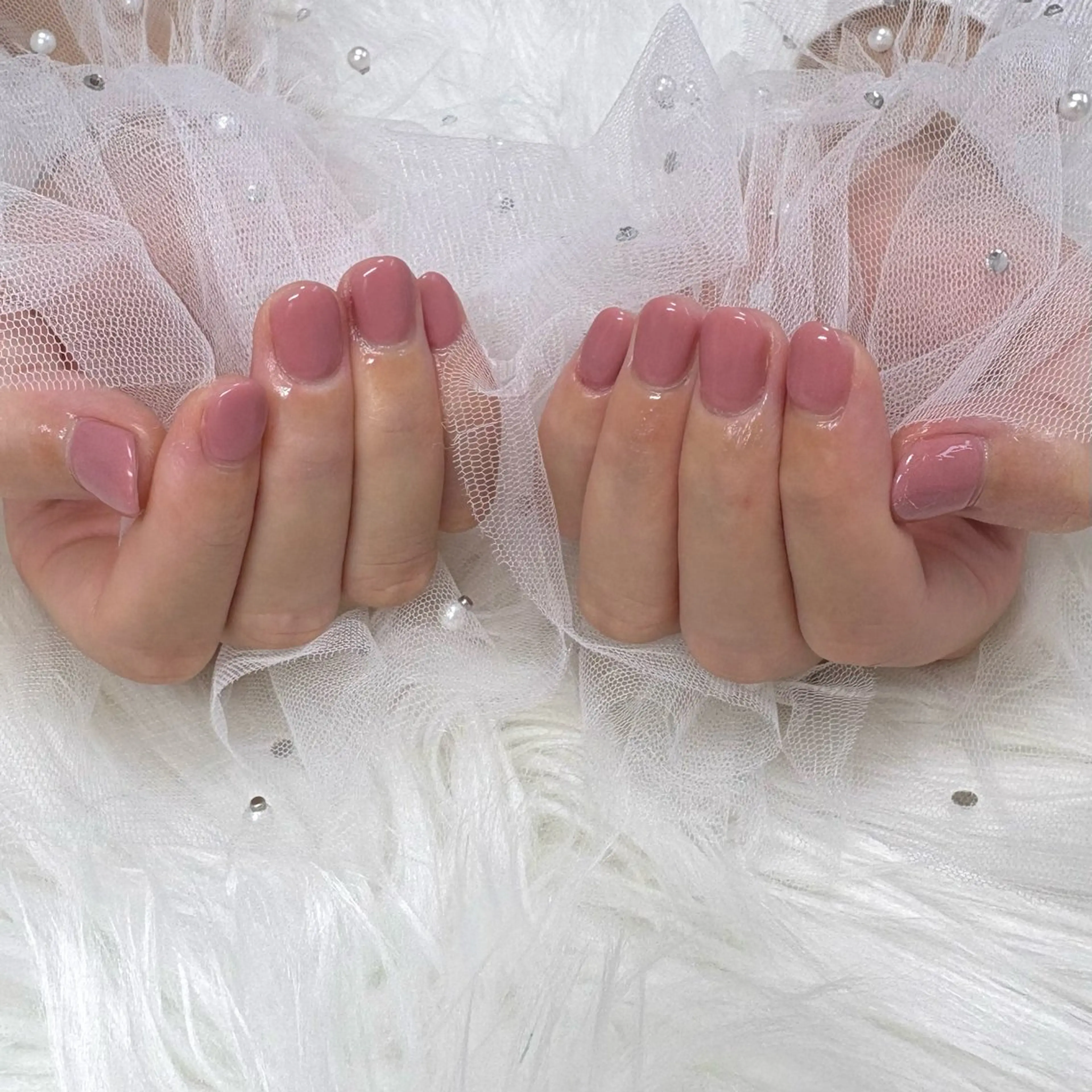 ネイル オフィスネイル ワンカラーネイル ピンク ハンドネイル SHINE nail salonのネイルデザイン