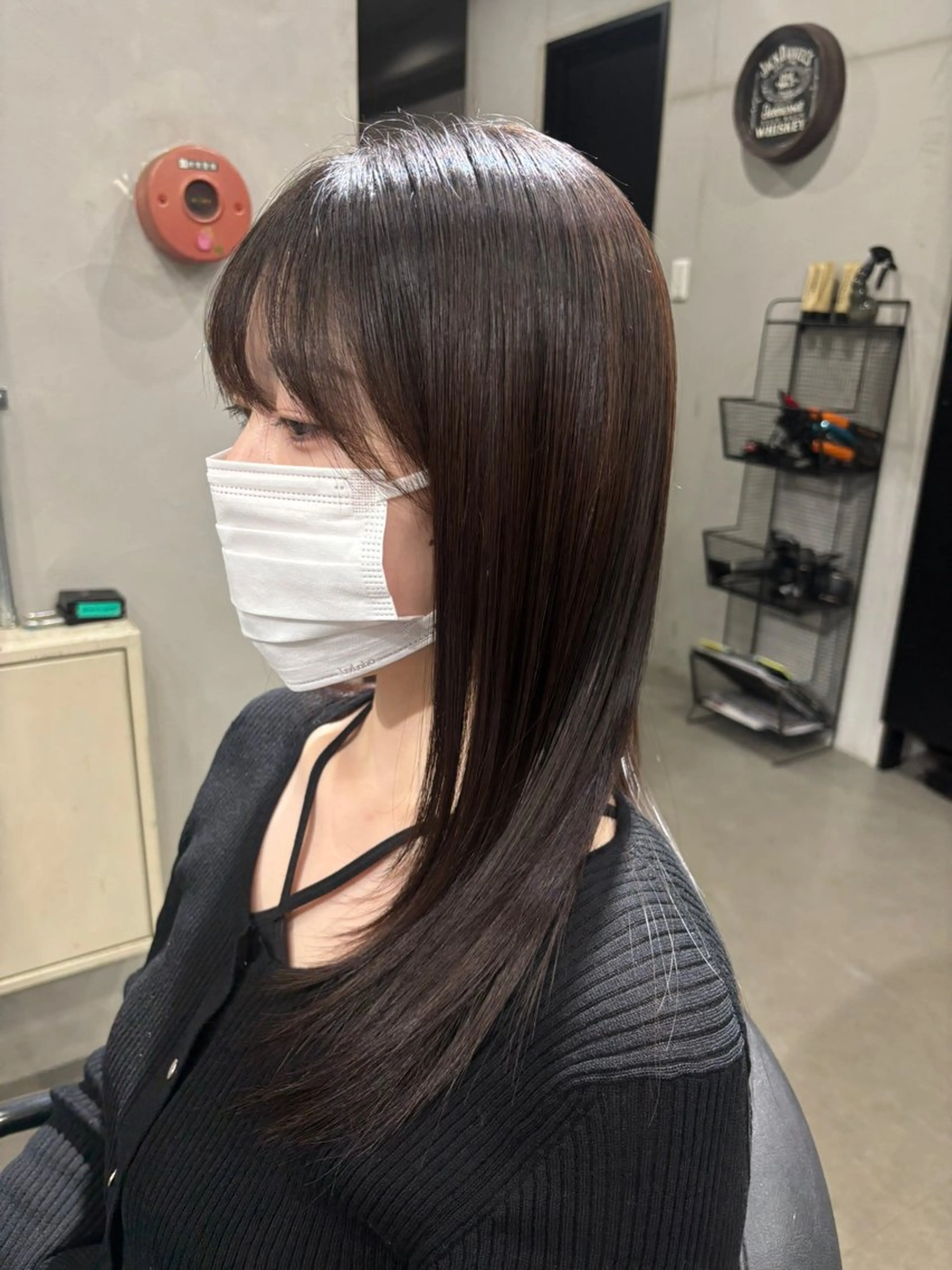ロング 顔まわりレイヤー レイヤーカット 縮毛矯正 TELAHAIR 石岡♡Rinaのヘアスタイル