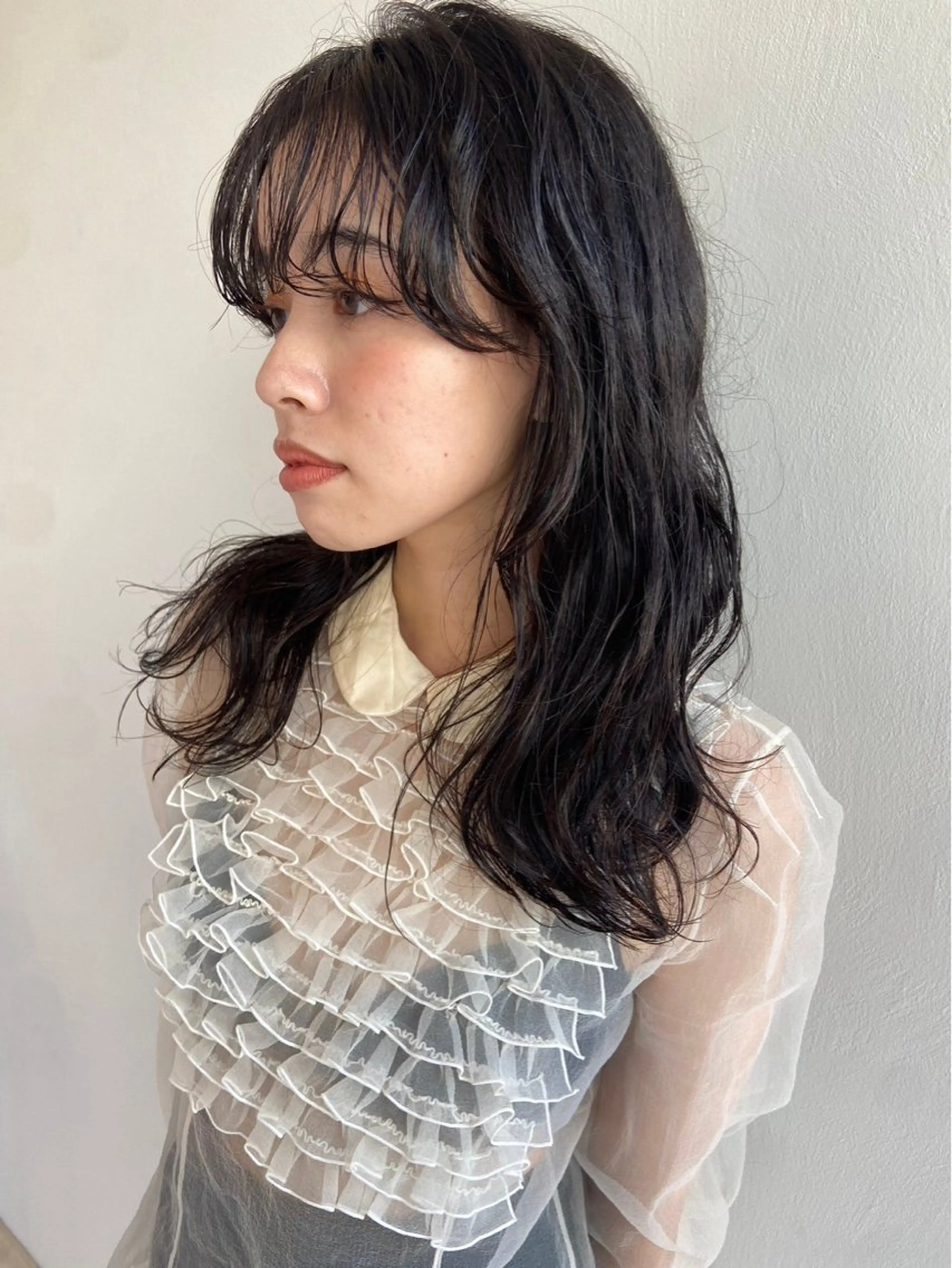 セミロング 艶カラー/フェイス レイヤー/たむのヘアスタイル