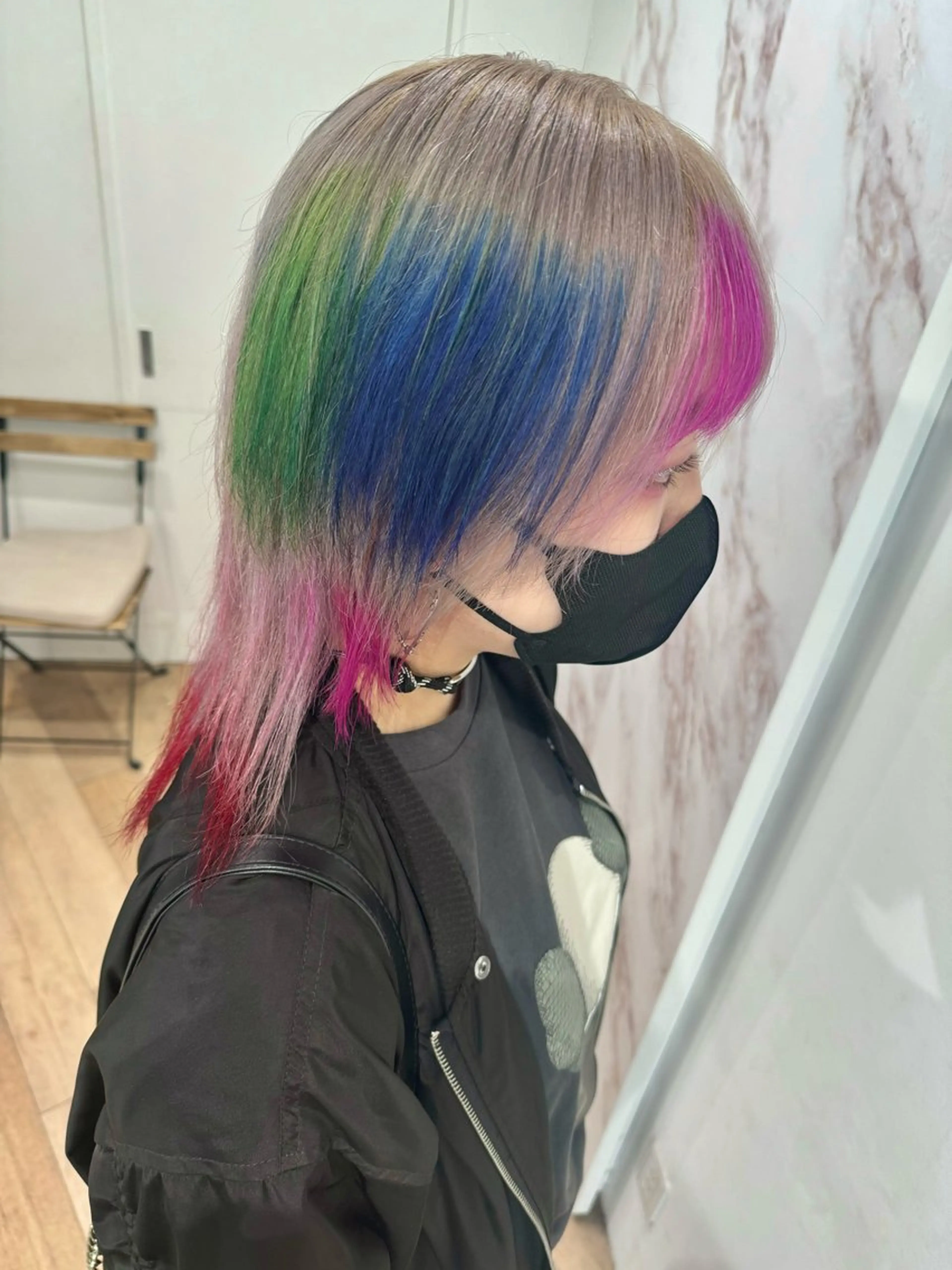 ミディアム カラー 立川/レイヤー/ 複雑履歴/ 西川翔真のヘアスタイル