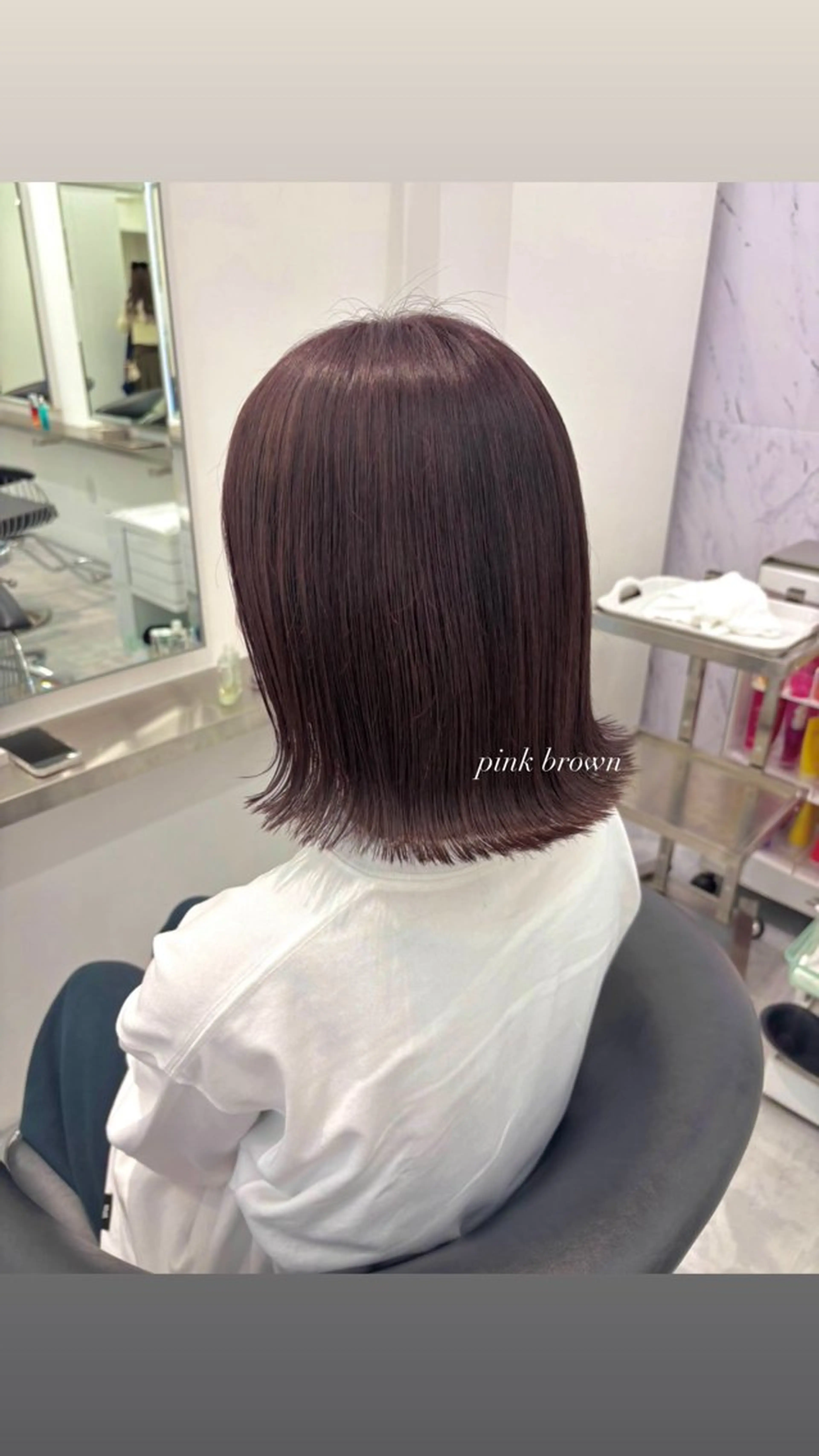 ミディアム ヘアカラー ParveMix 宮﨑 梨里のヘアスタイル