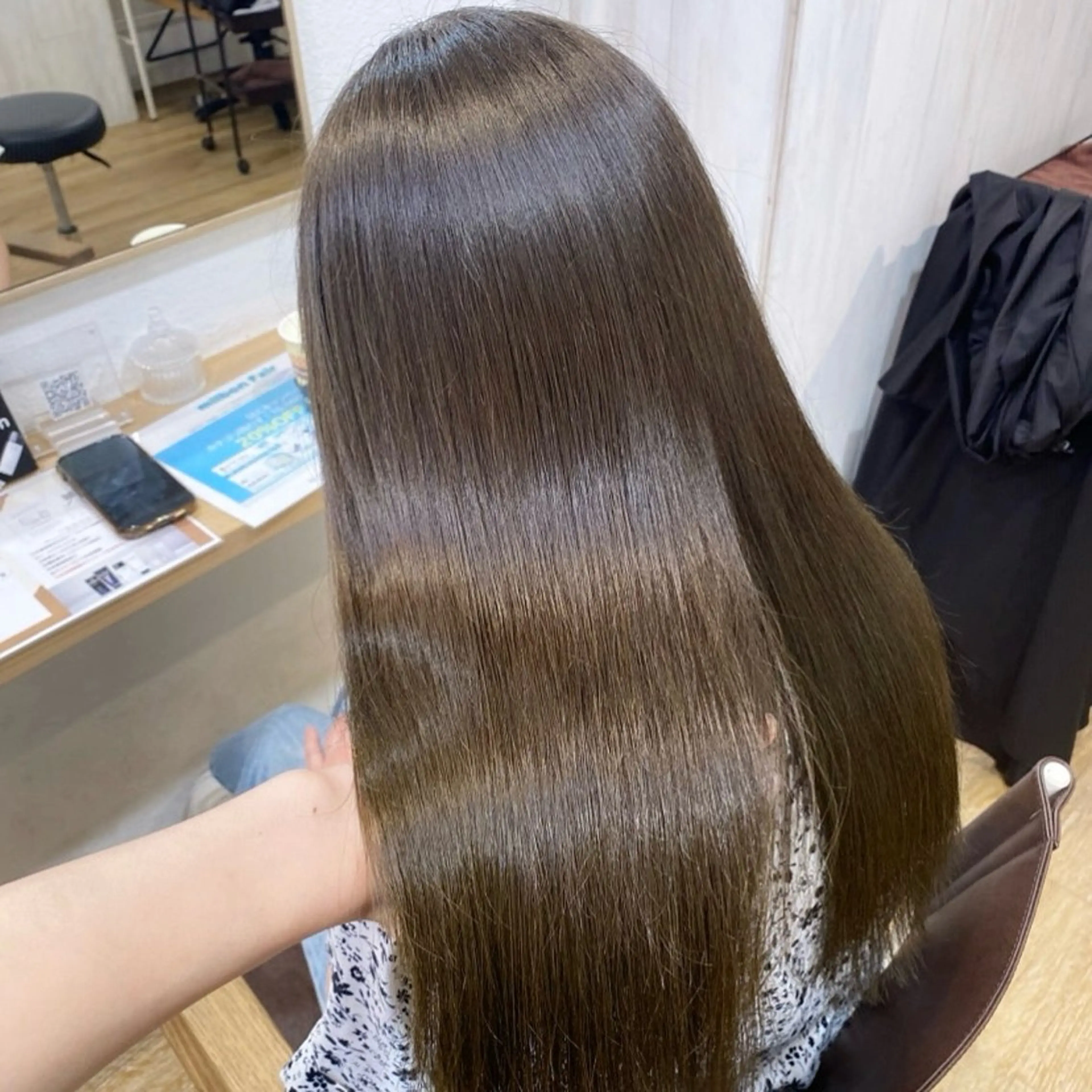 セミロング カラー アッシュ ベージュカラー 黒髪 ブルーカラー ブルーブラック ヘアカラー トリートメント 透明感/韓国風 🤍moeka🤍のヘアスタイル