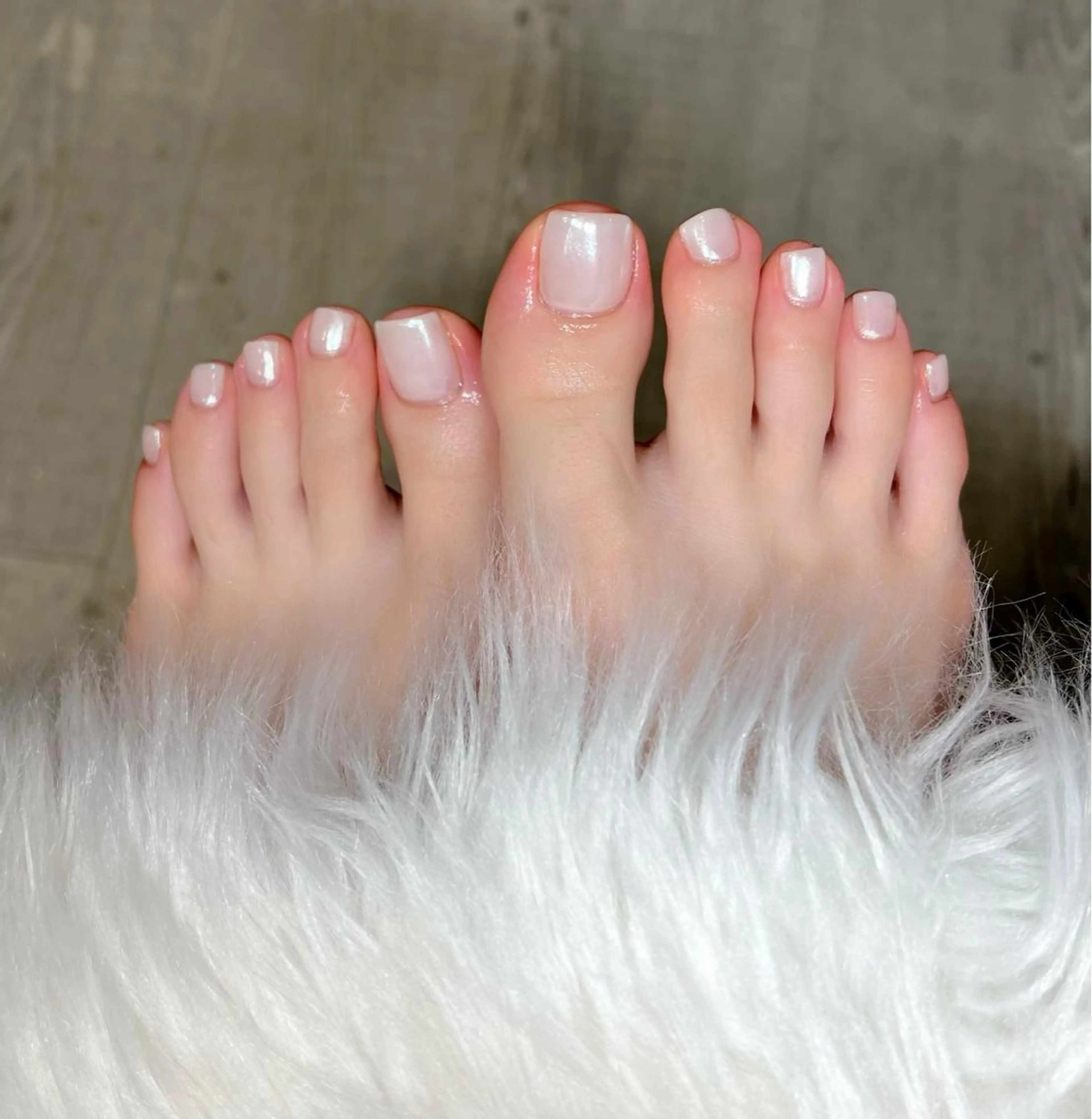 《フットバスケア付》フットネイル💜オーロラ/ミラー/マグネットの写真