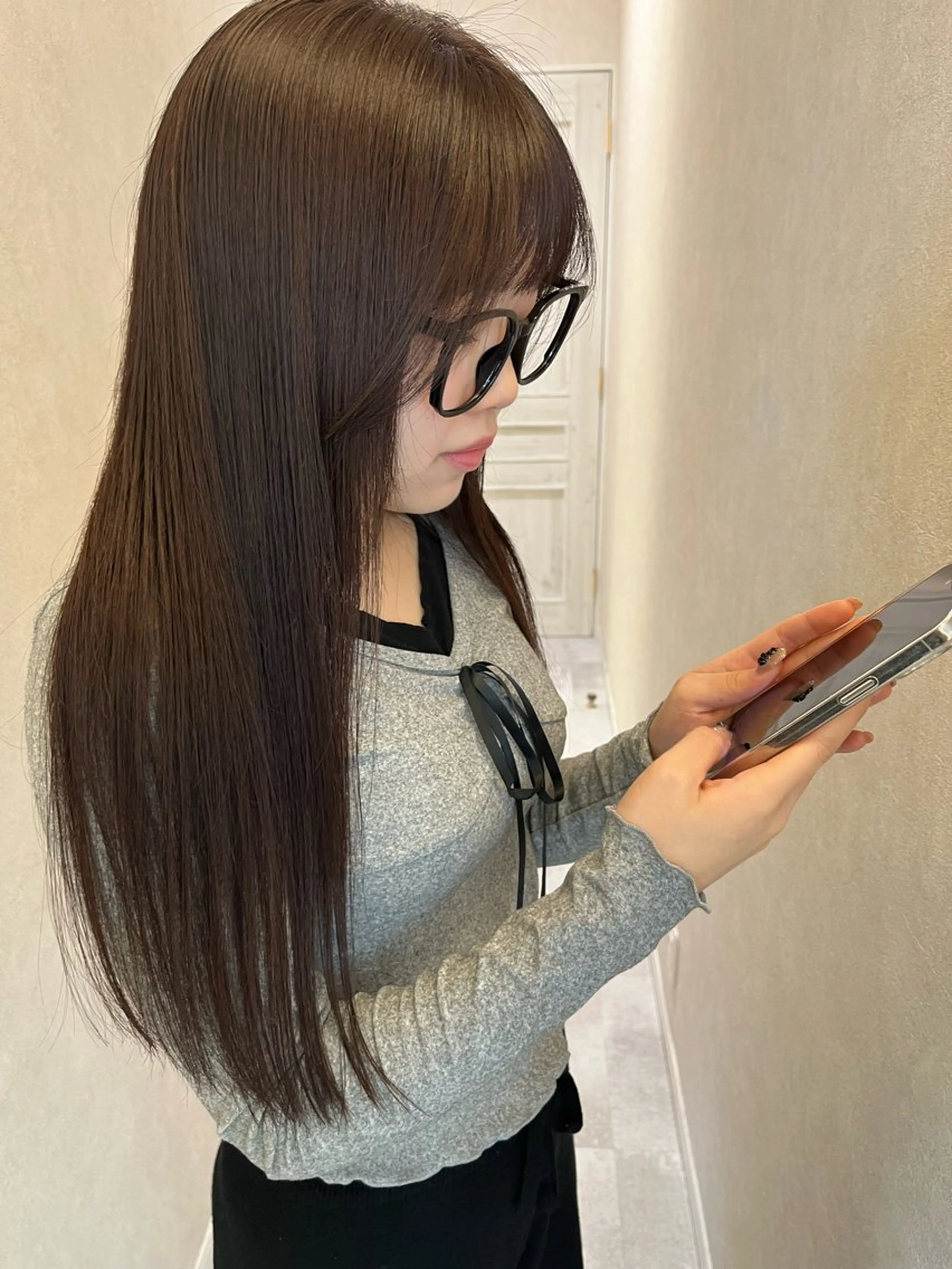 ロング 髪質改善 縮毛矯正 トリートメント 岩瀬 翔太のヘアスタイル