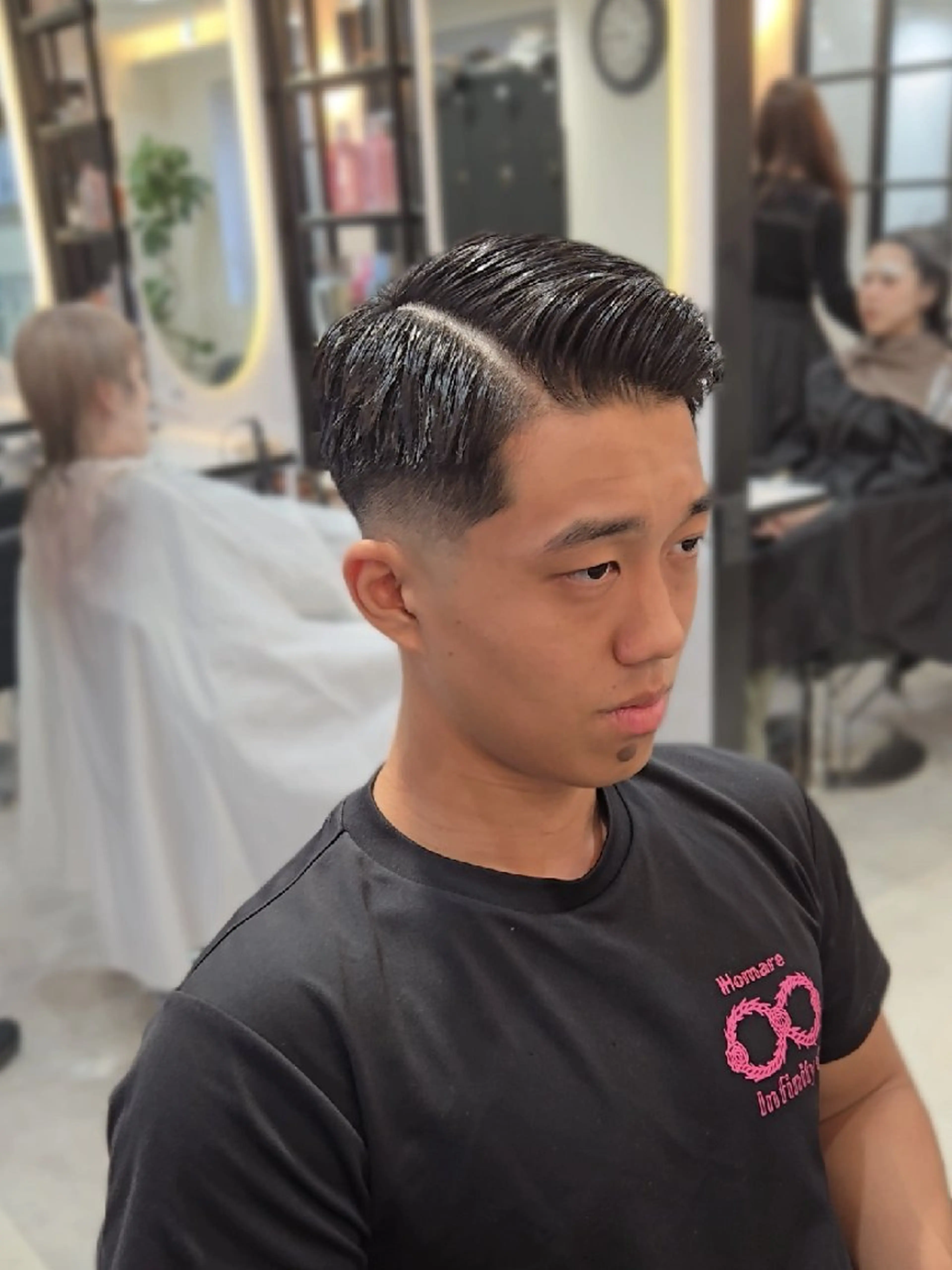 メンズ ショート フェードカット 七三 刈り上げ カット ヘアセット LEN名古屋/パーマ 海外ヘア/メンズ特化のヘアスタイル