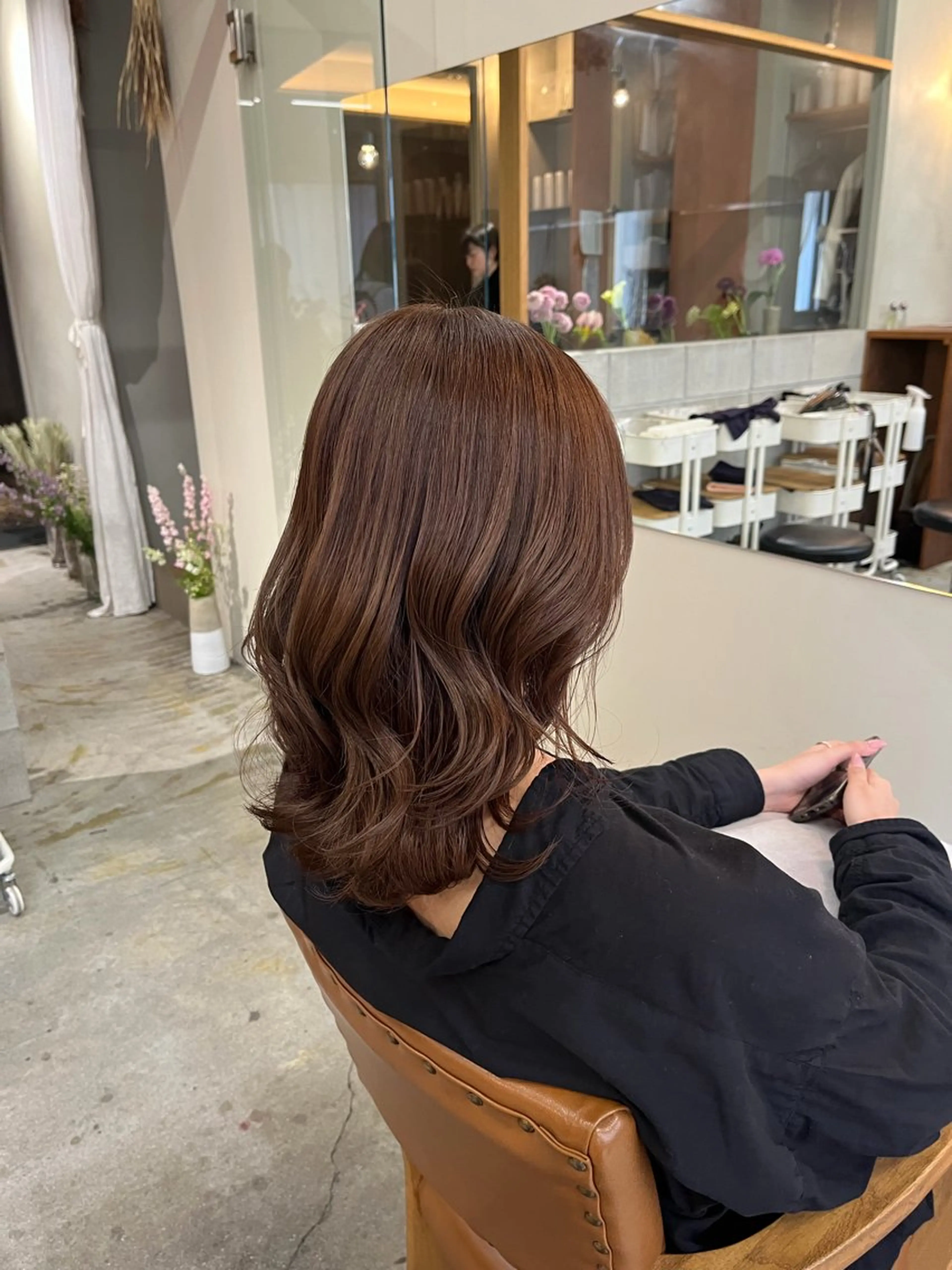 ミディアム カラー ヘアカラー トリートメント 🌼花屋併設🌼 木下奈々望のヘアスタイル