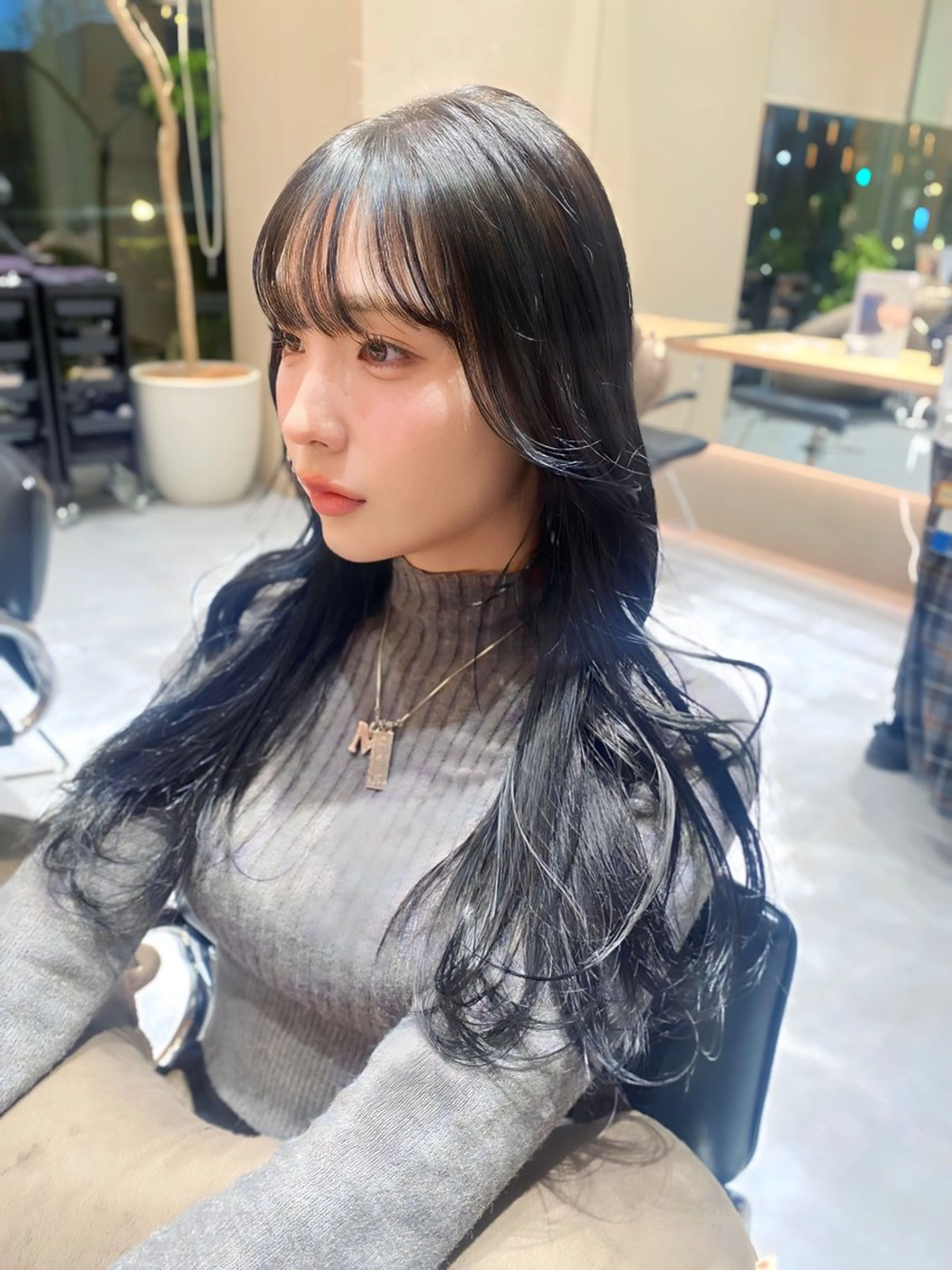 ロング カラー カット ヘアカラー トリートメント ヘアセット 🎀韓国レイヤー 🇰🇷mireiのヘアスタイル