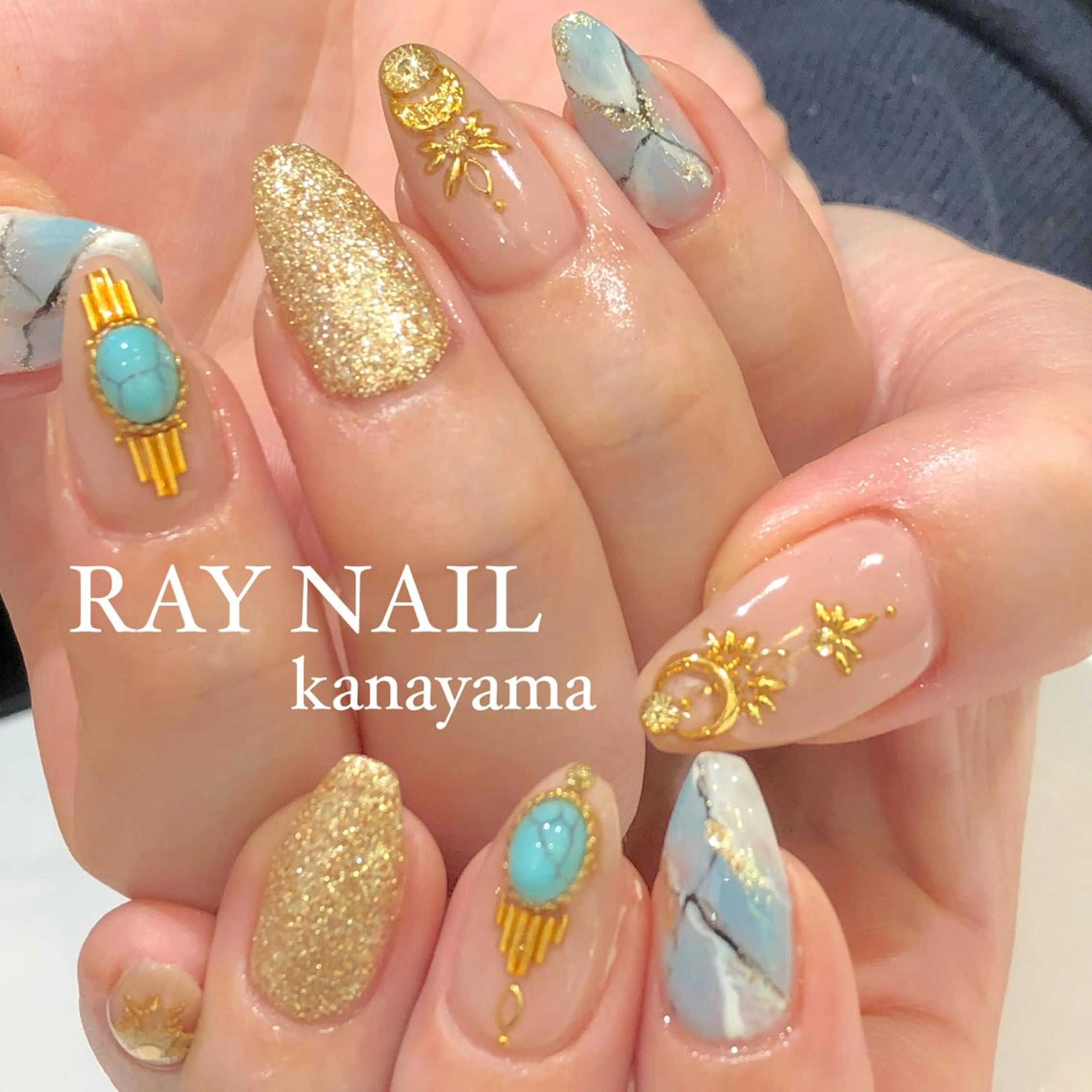 ネイル 大理石ネイル(マーブル) Arowa 伊田のネイルデザイン