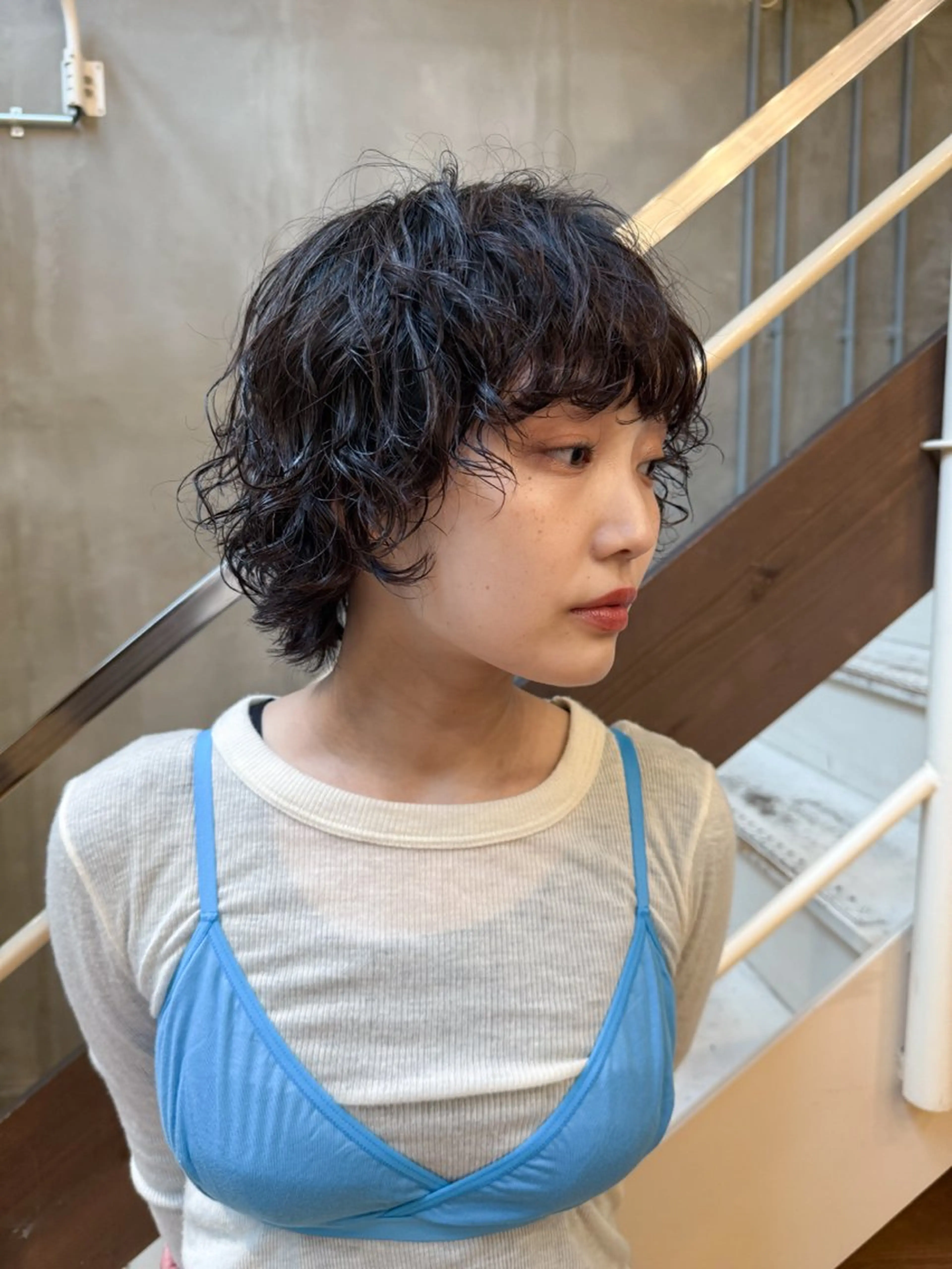 ミディアム パーマ ミディアムパーマ レイヤーカット 松尾/パーマ/堀江 心斎橋/なんばのヘアスタイル