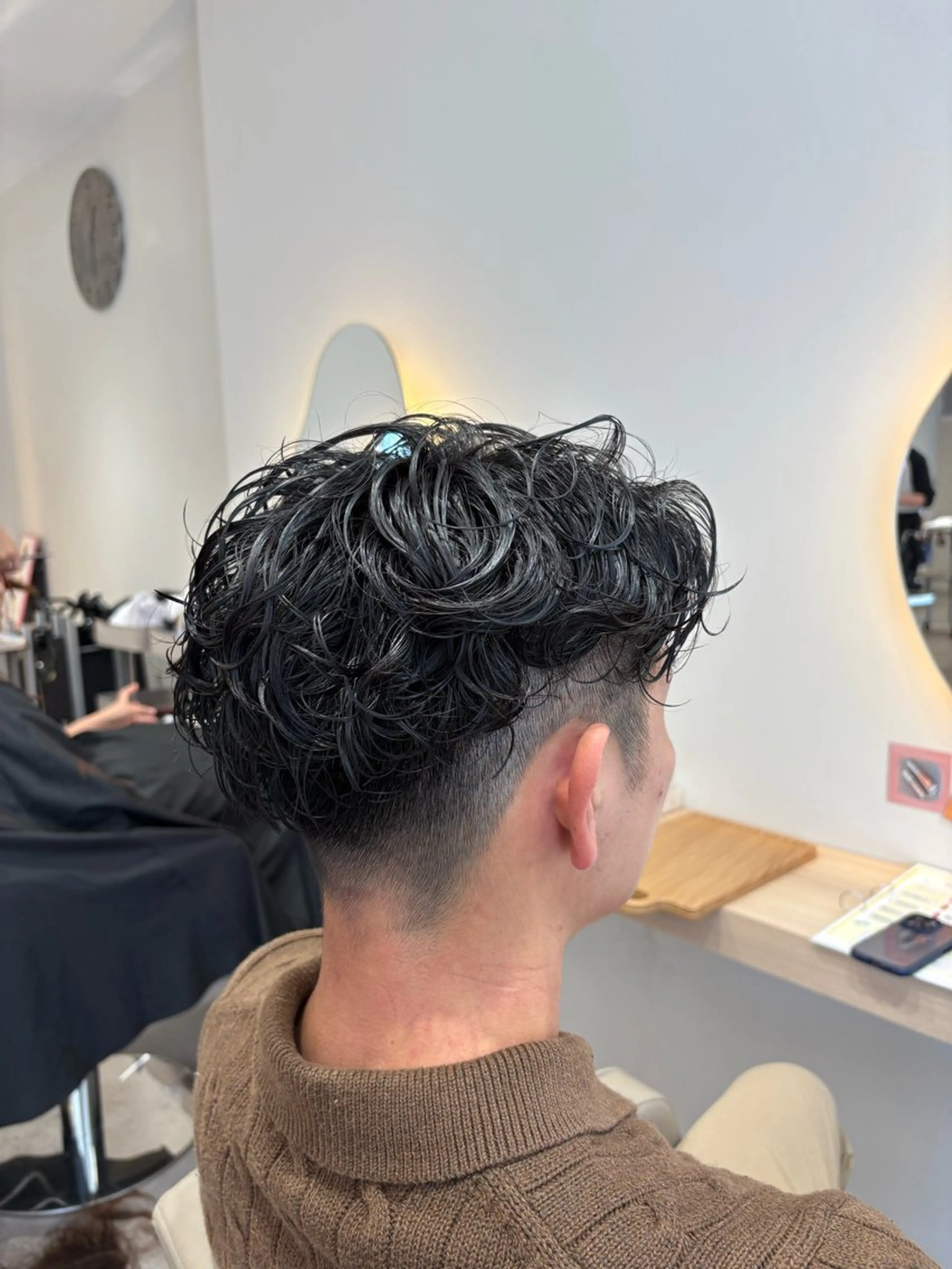 パーマ メンズ カット パーマ レイヤー/透明感/髪 質改善/メンズ/佐藤のヘアスタイル