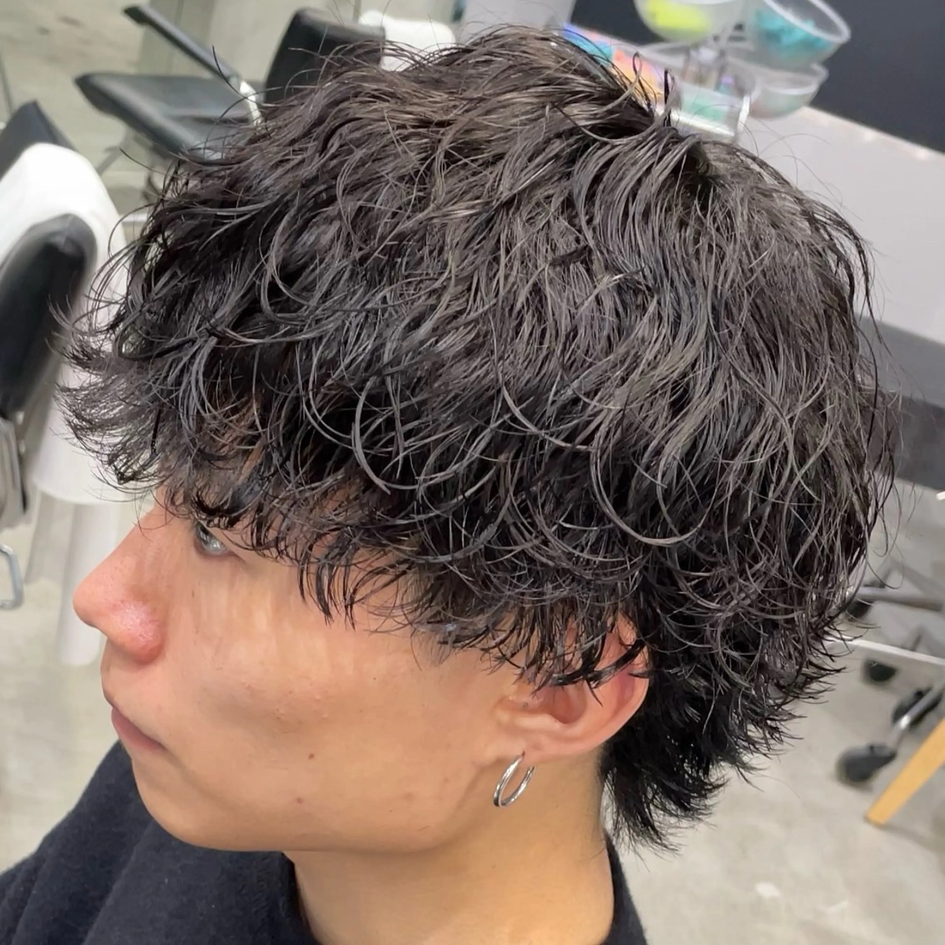 ミディアム パーマ ヘアアレンジ メンズ fifth 石川 凪のヘアスタイル