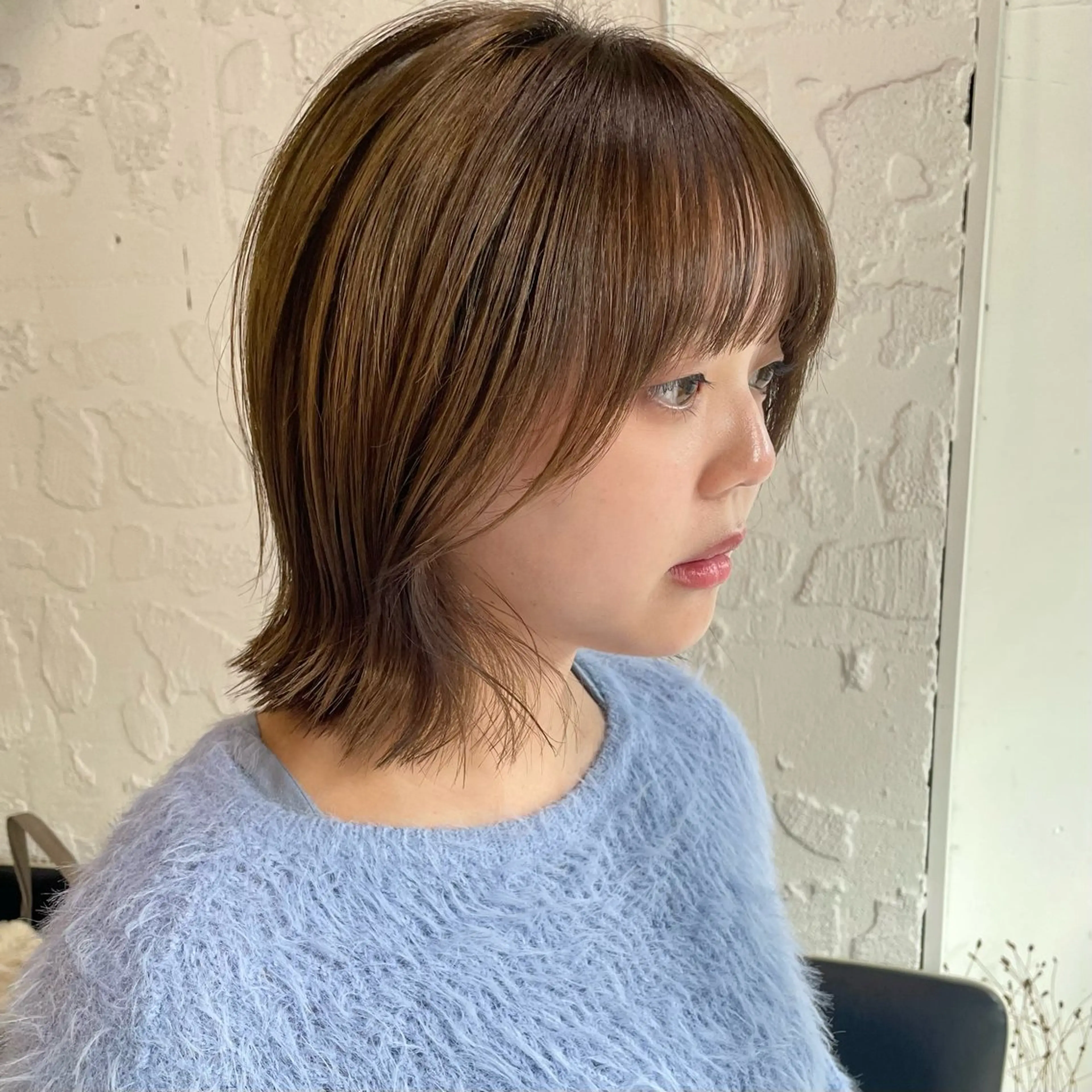 ミディアム カラー カット ヘアカラー トリートメント 🌿レイヤーボブ/パ ーマ🌿　木梨健太のヘアスタイル