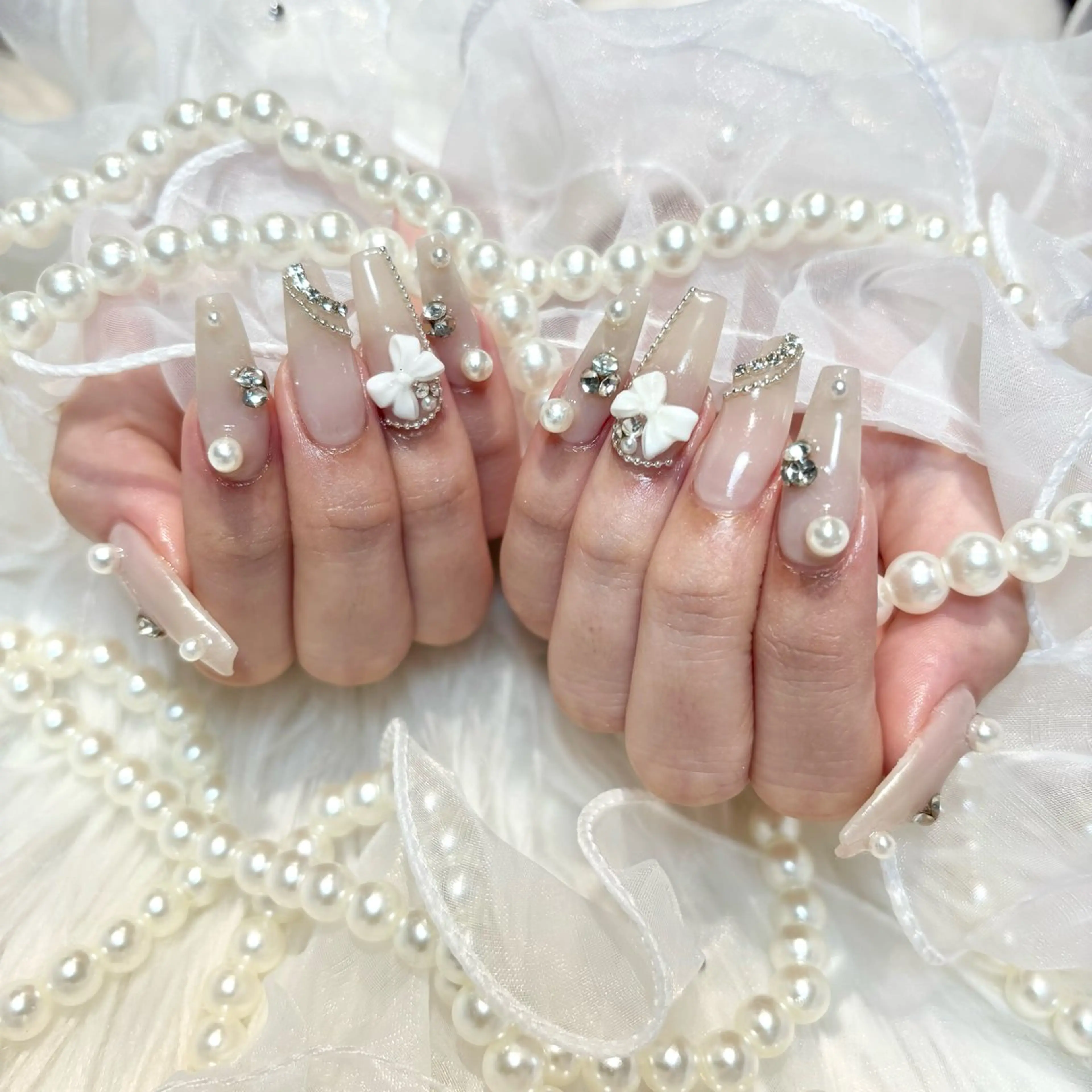 【HAND】オフあり🍒チップ長さ出し10本＋90分パーツつけ放題＋ワンカラーorラメグラデーションの写真