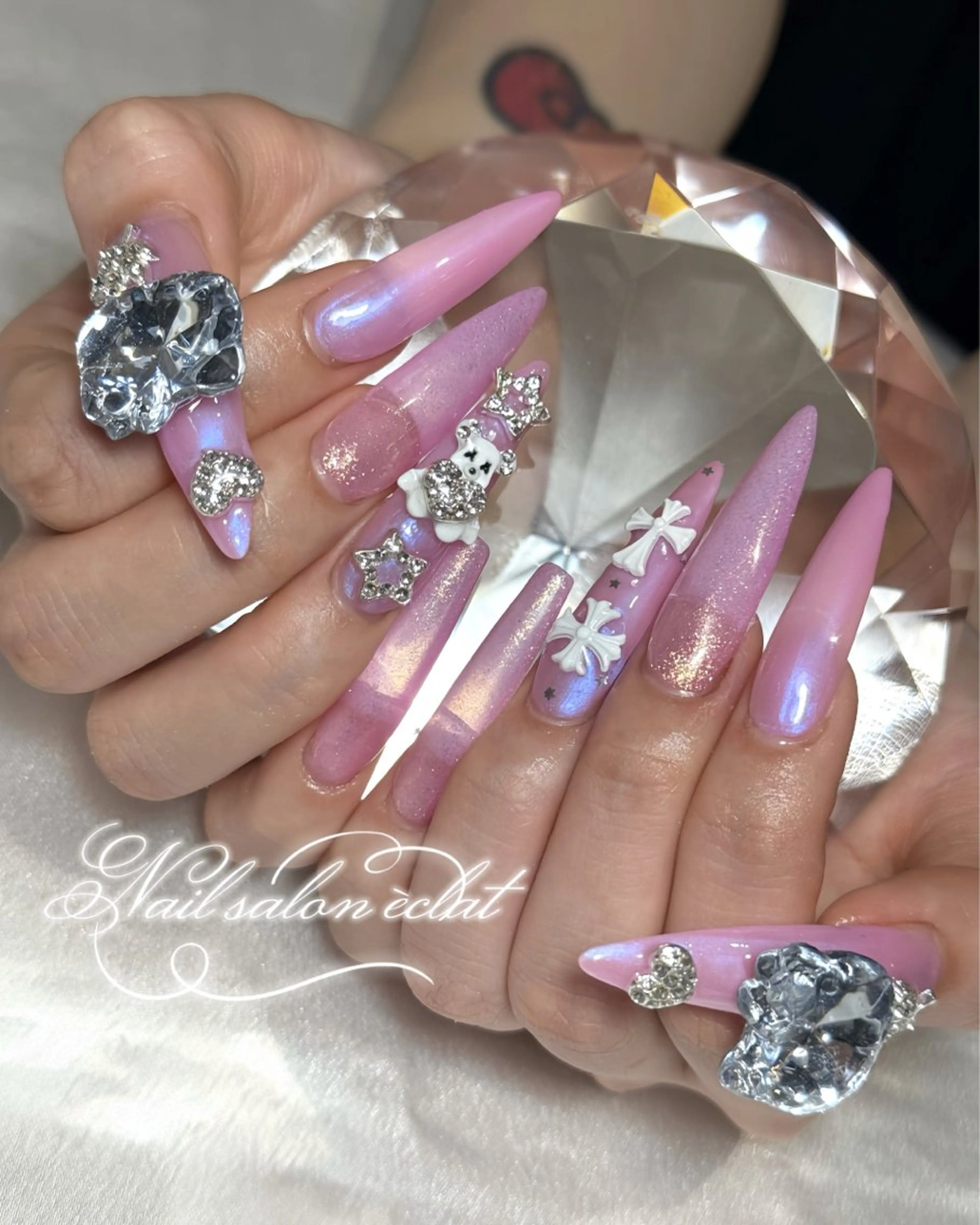 【オフあり】ロングメニュー♢﻿チップ長さだし10本★4本パーツ付け放題の写真