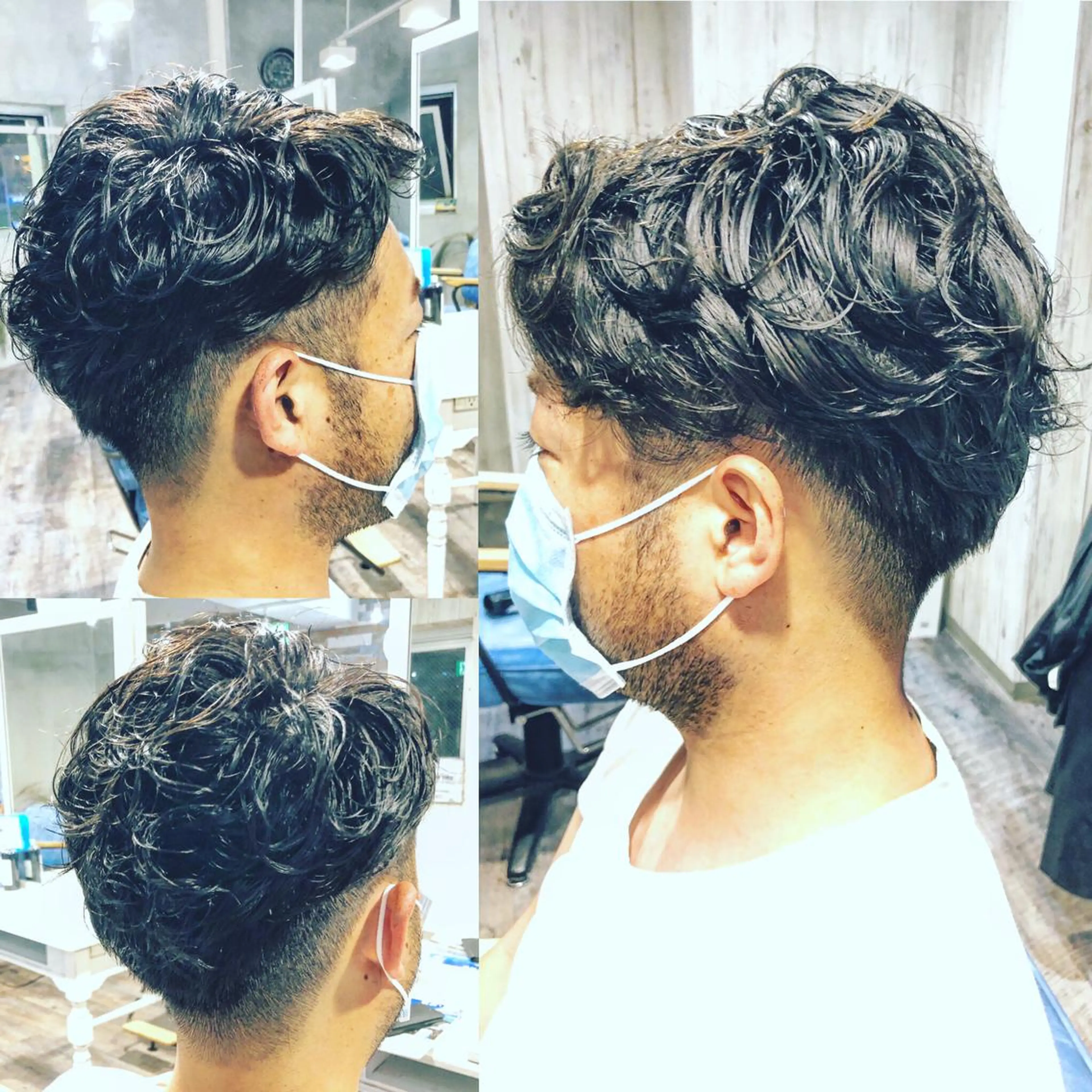 ミディアム カラー パーマ メンズ ミディアムパーマ メンズパーマ アッシュ KOU コウのヘアスタイル