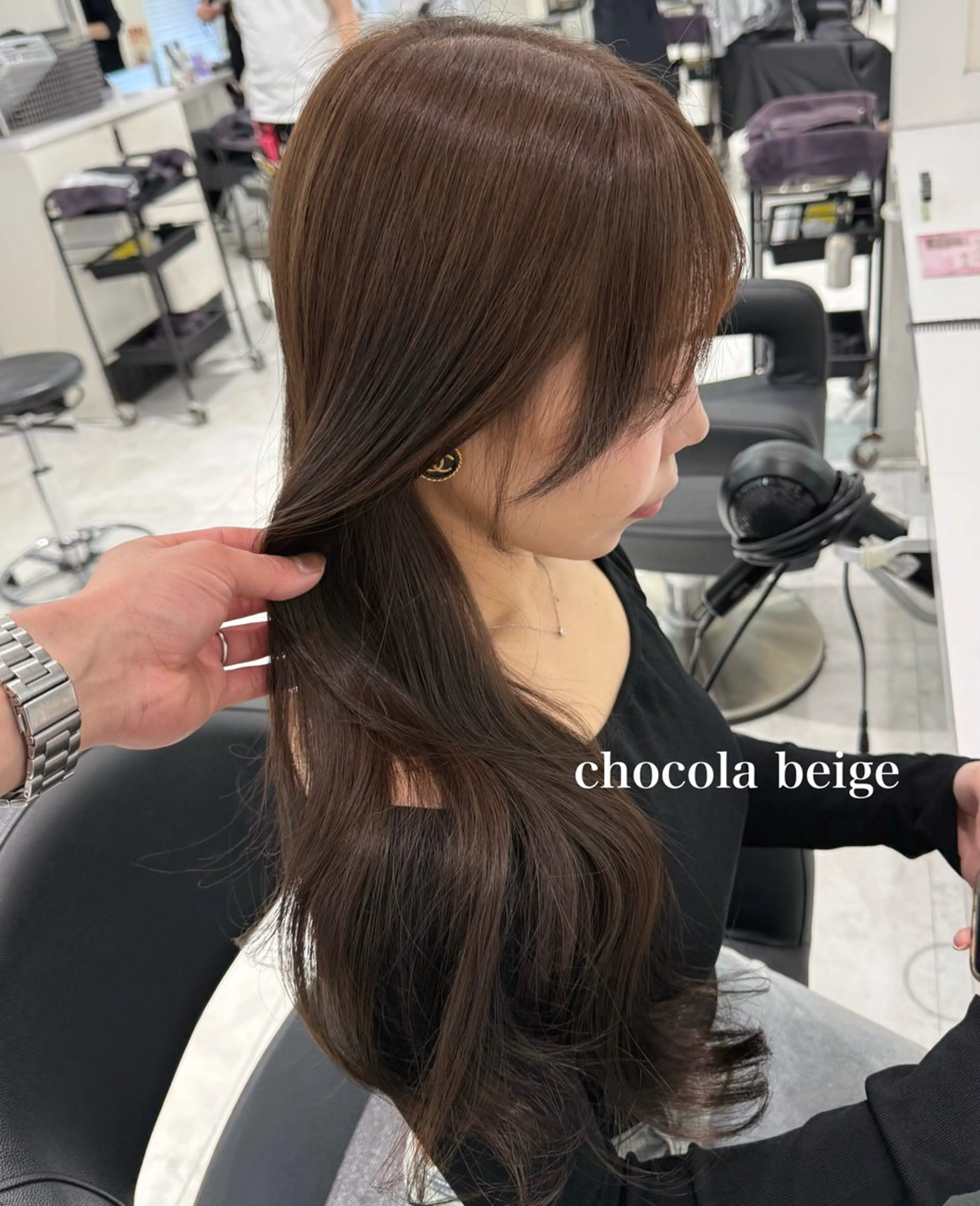 セミロング カラー カット ヘアカラー トリートメント ヘッドスパ ヘアセット ♡上品韓国髪♡ブラ ウン/SAYATOのヘアスタイル