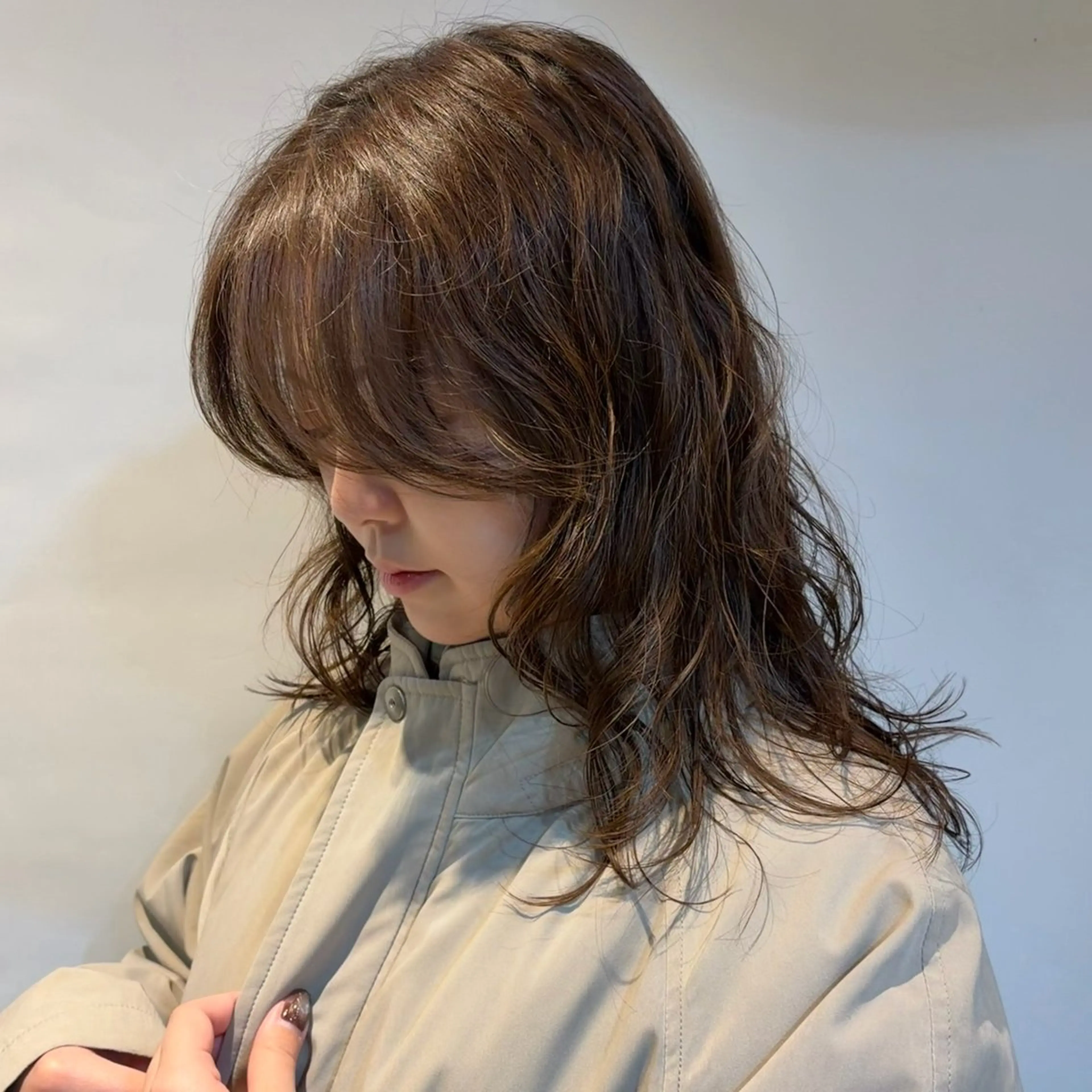 セミロング パーマ ニュアンスパーマ カット パーマ HANA所属・林 小桃のヘアスタイル