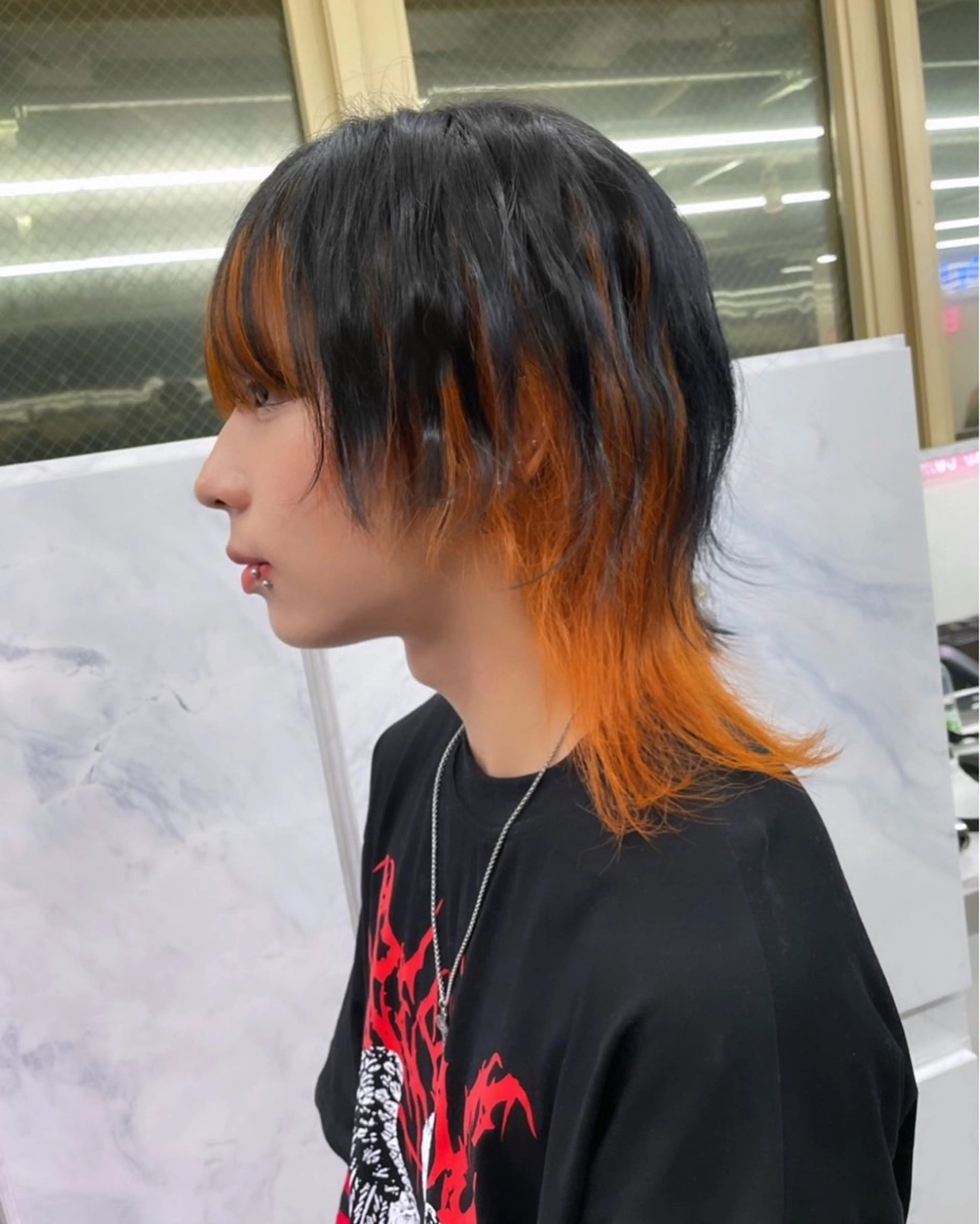 ショート カラー メンズ メンズウルフカット デザインカラー ウルフカット 🎀プルエクステ みまひかる🎀のヘアスタイル