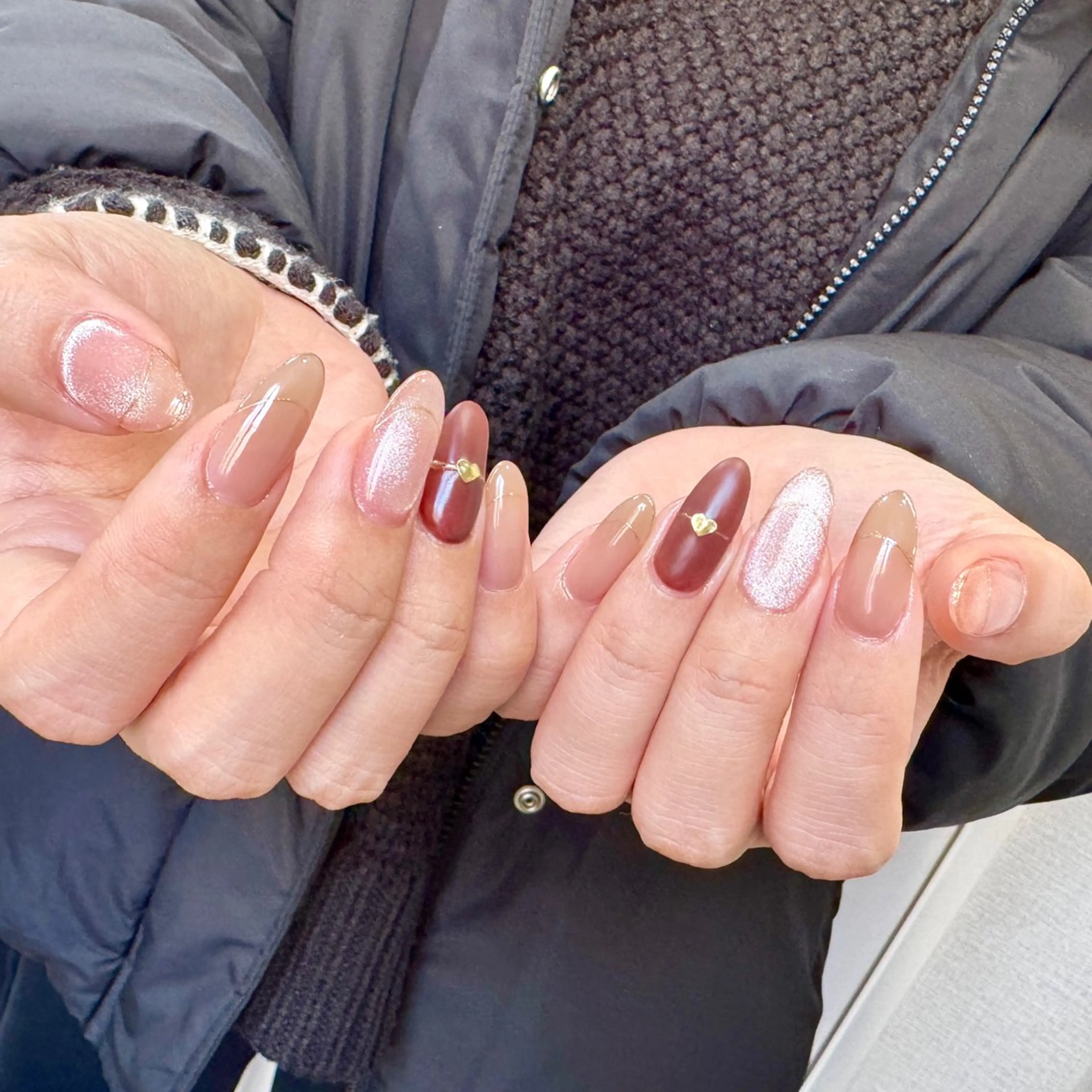 ネイル ハート バレンタイン ハンドネイル pointillé .ayaのネイルデザイン