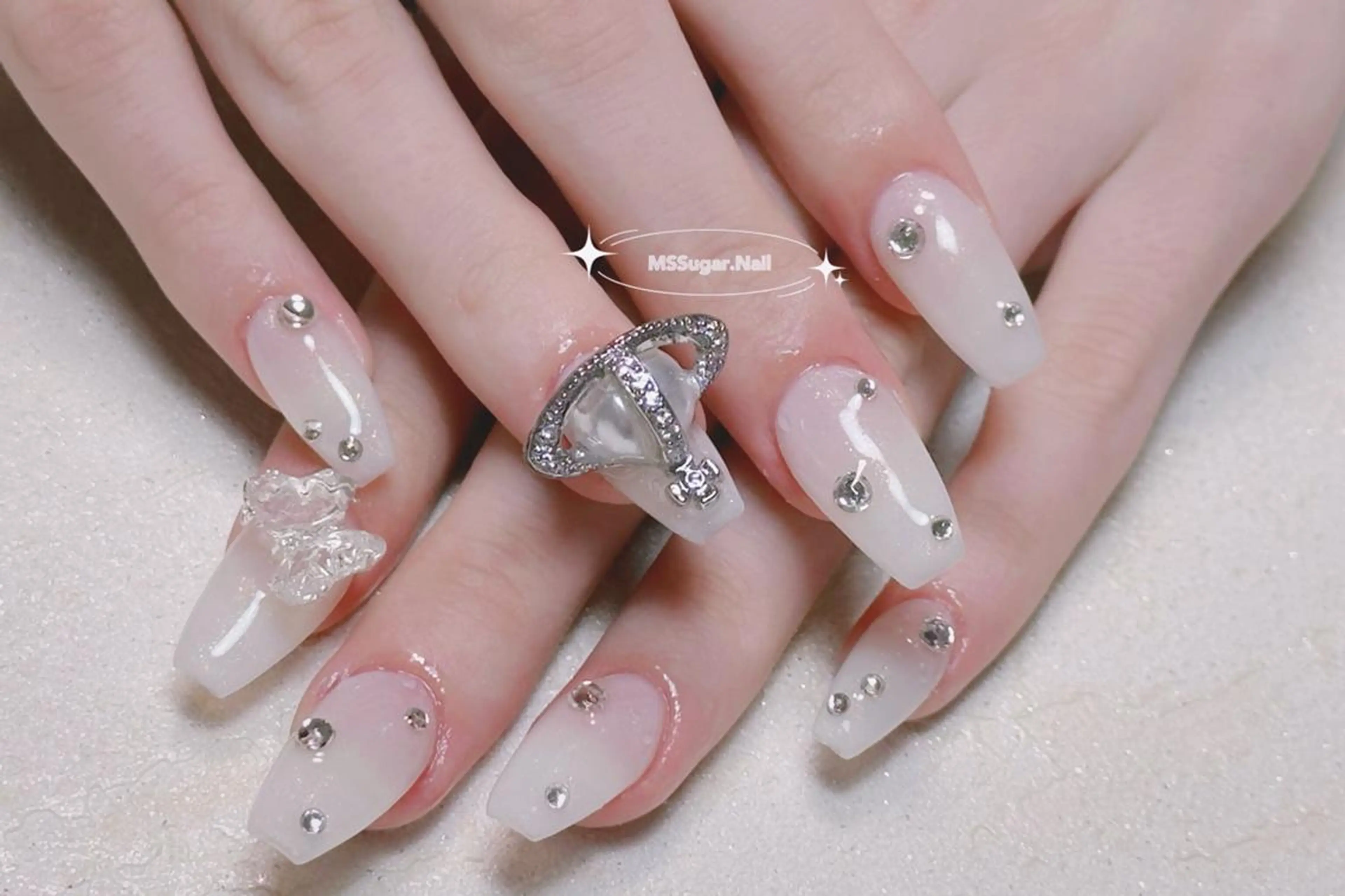 ネイル ロングネイル スカルプネイル ネイルチップ ワンホンネイル MSSugar Nailのネイルデザイン