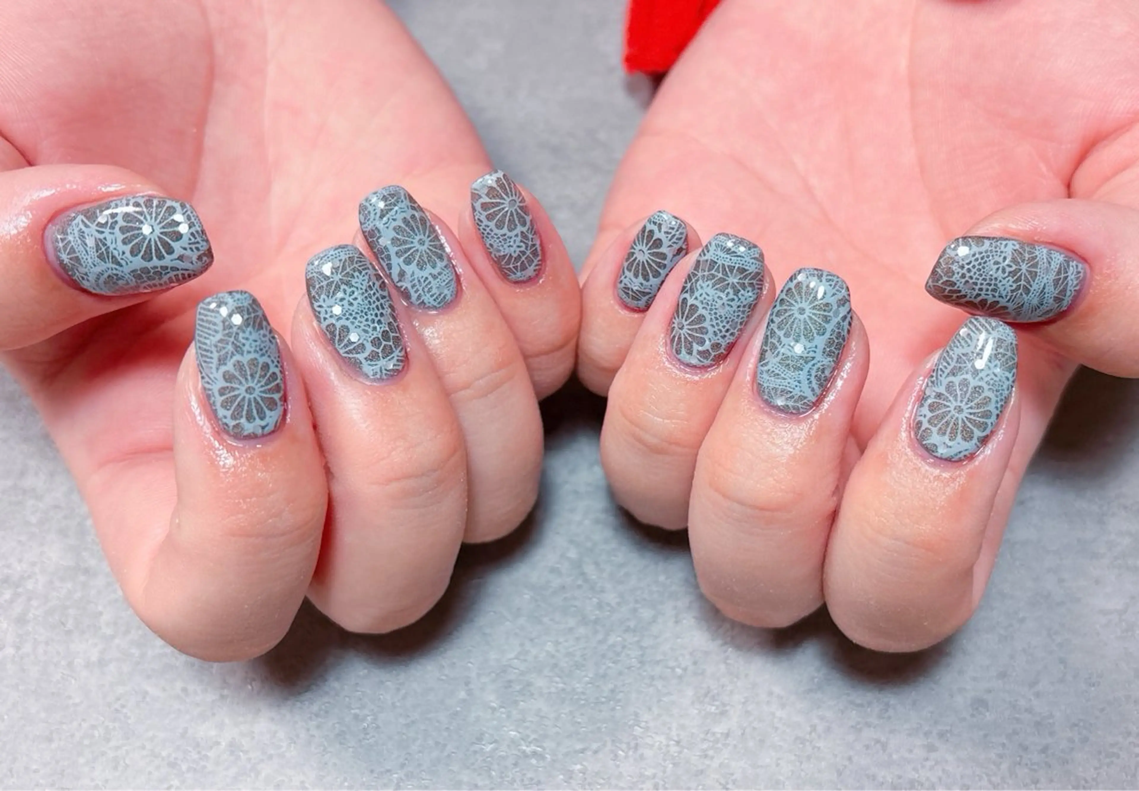 ネイル 韓国ネイル レース マグネットネイル ミラーネイル 春ネイル ハンドネイル ハンドケア ゆ か_Nails💫のネイルデザイン
