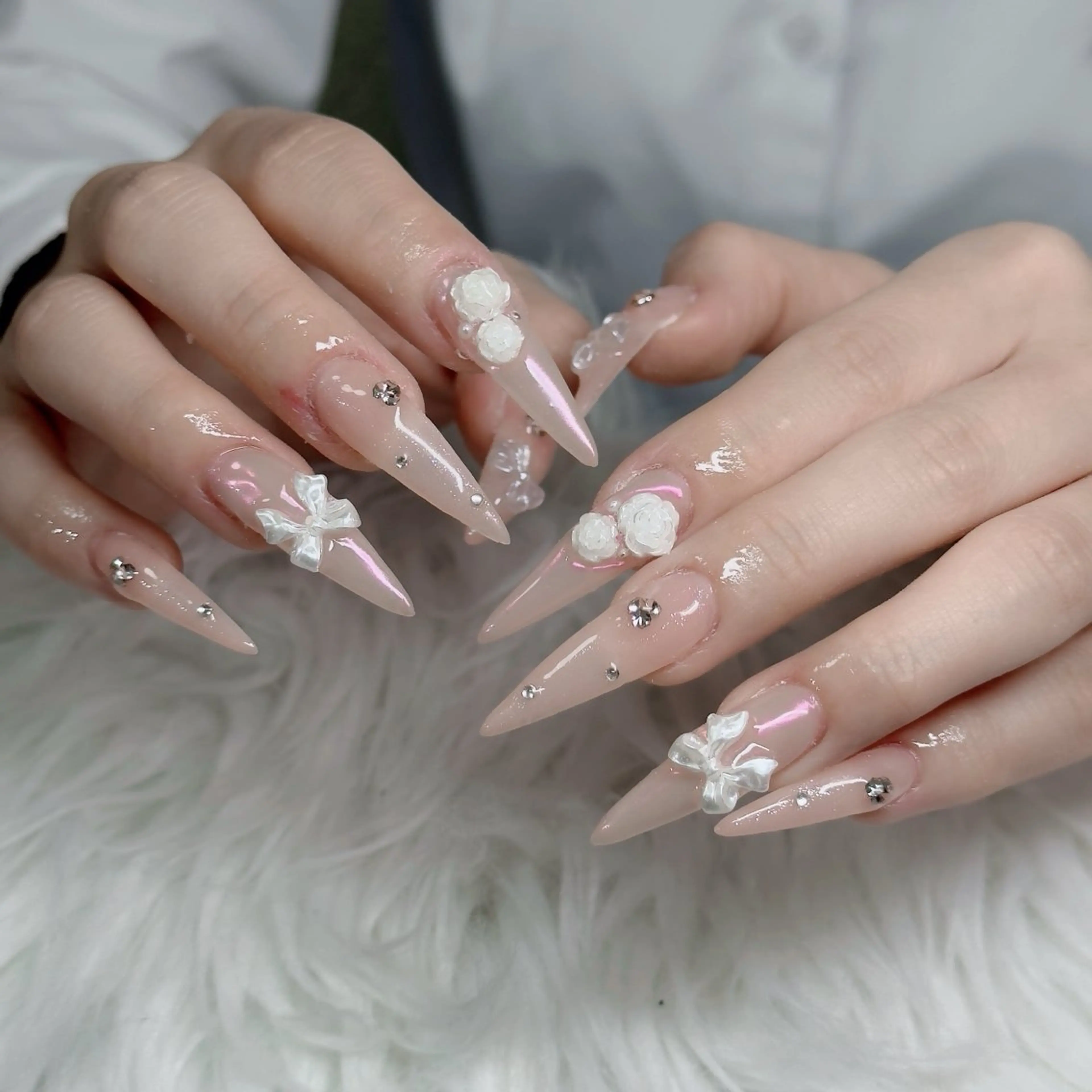 ネイル フットネイル フレンチネイル グラデーション 韓国ネイル ロングネイル ハンドネイル Hani Nail Salonのネイルデザイン