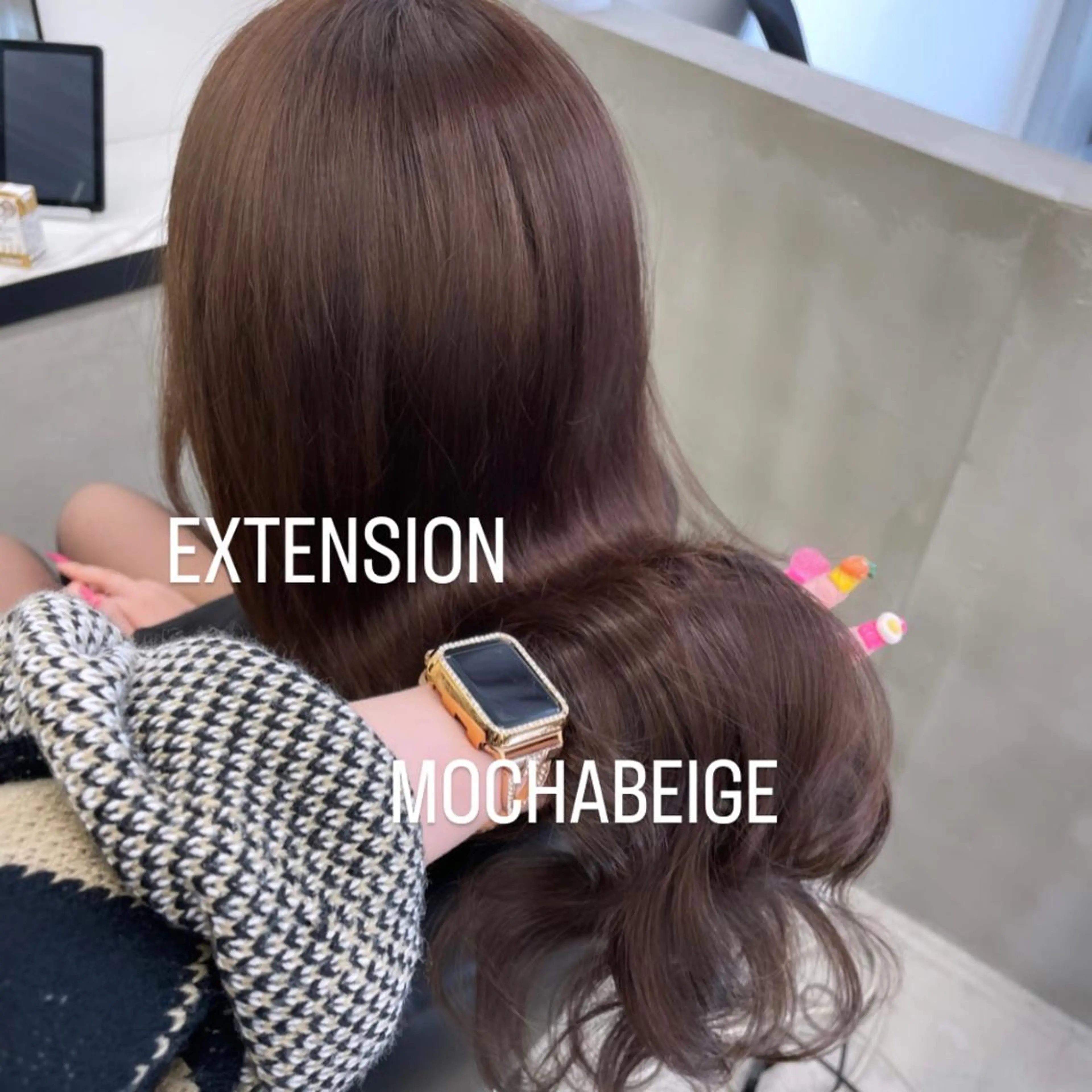 ロング カラー エクステ エクステ🩵ブリーチ 韓国ヘア🩵KAEのヘアスタイル