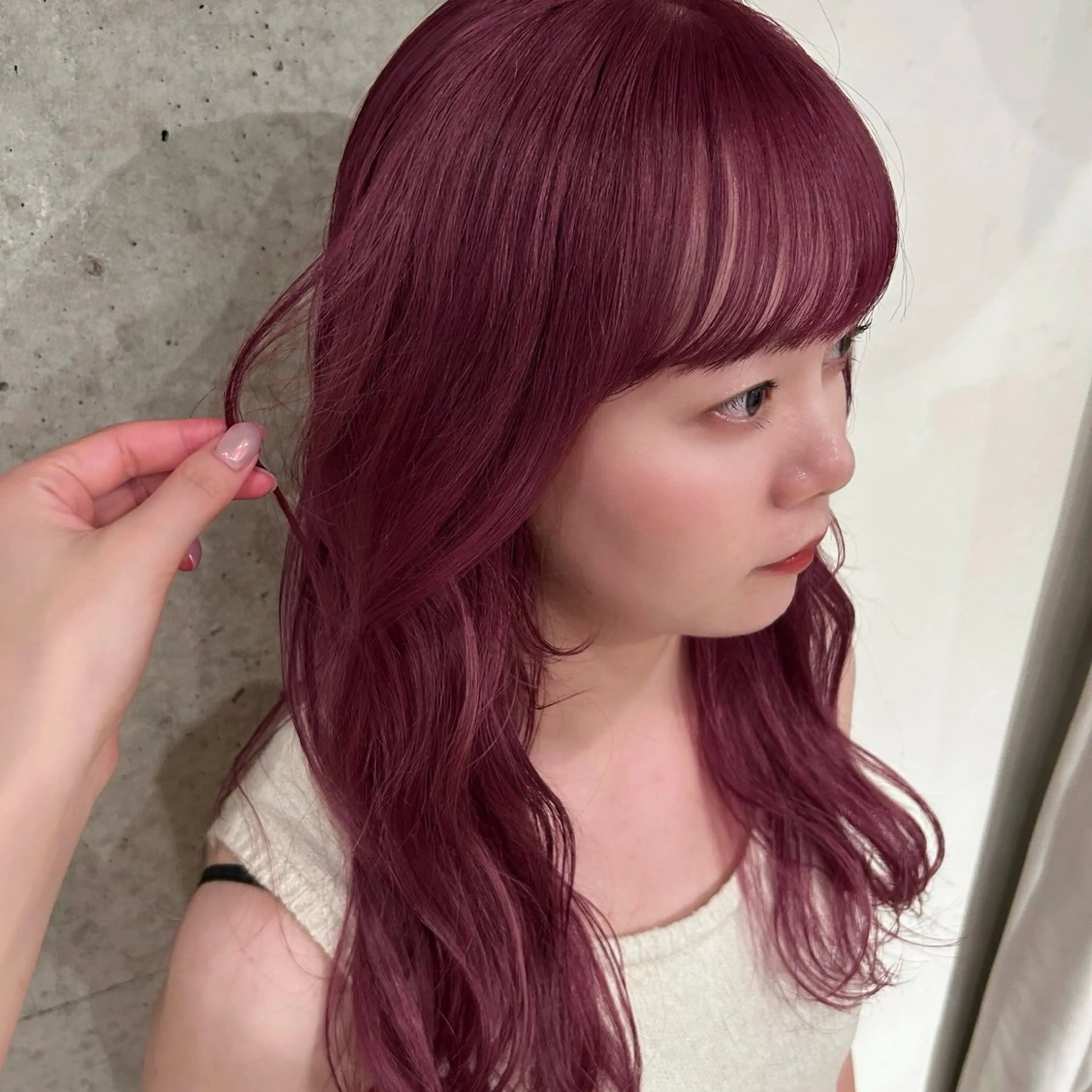 ロング ピンクラベンダー ヘアカラー トリートメント 🌸透明感/レイヤー / 栗林 彩🌸のヘアスタイル