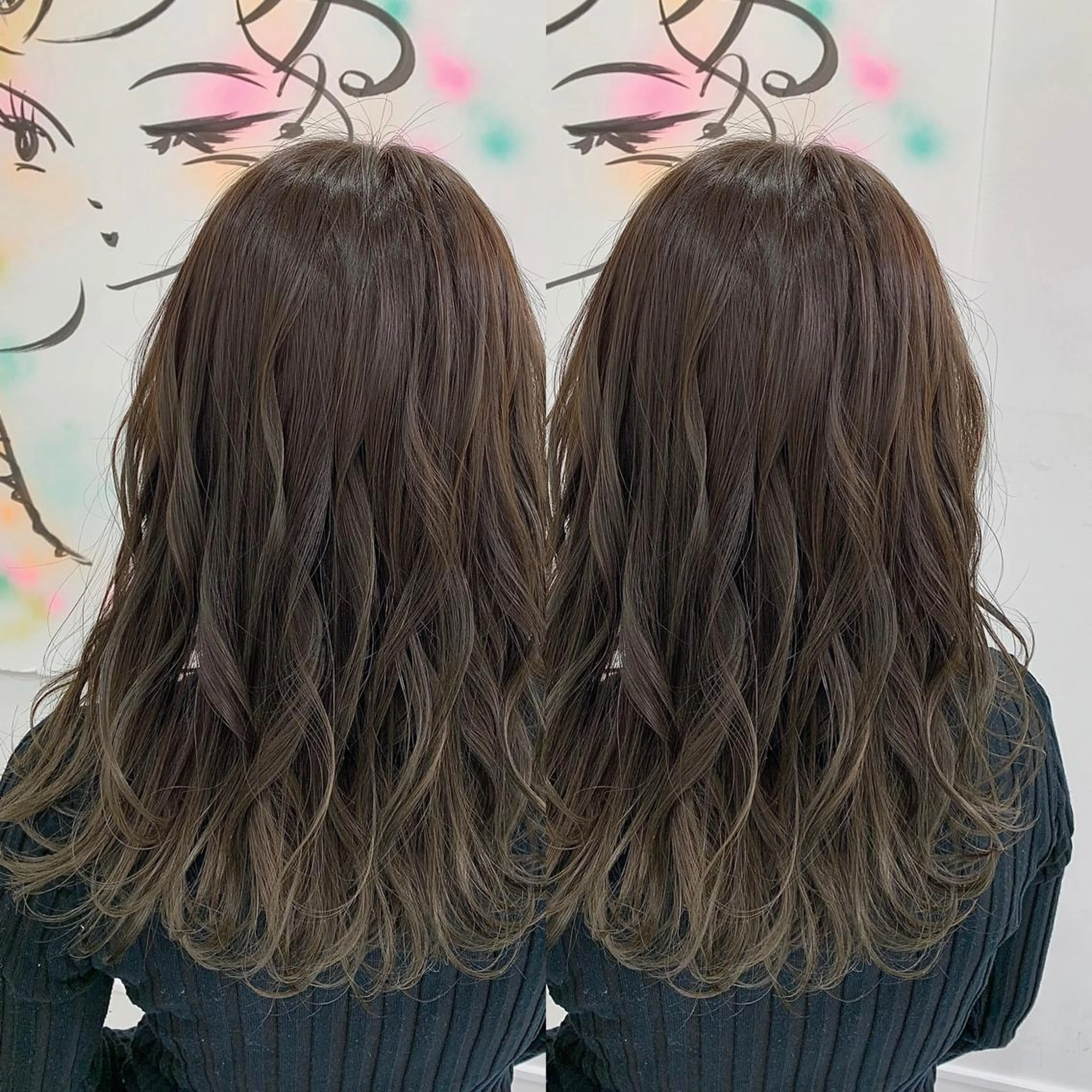 ミディアム 縮毛/レイヤー 韓国/橋口のヘアスタイル