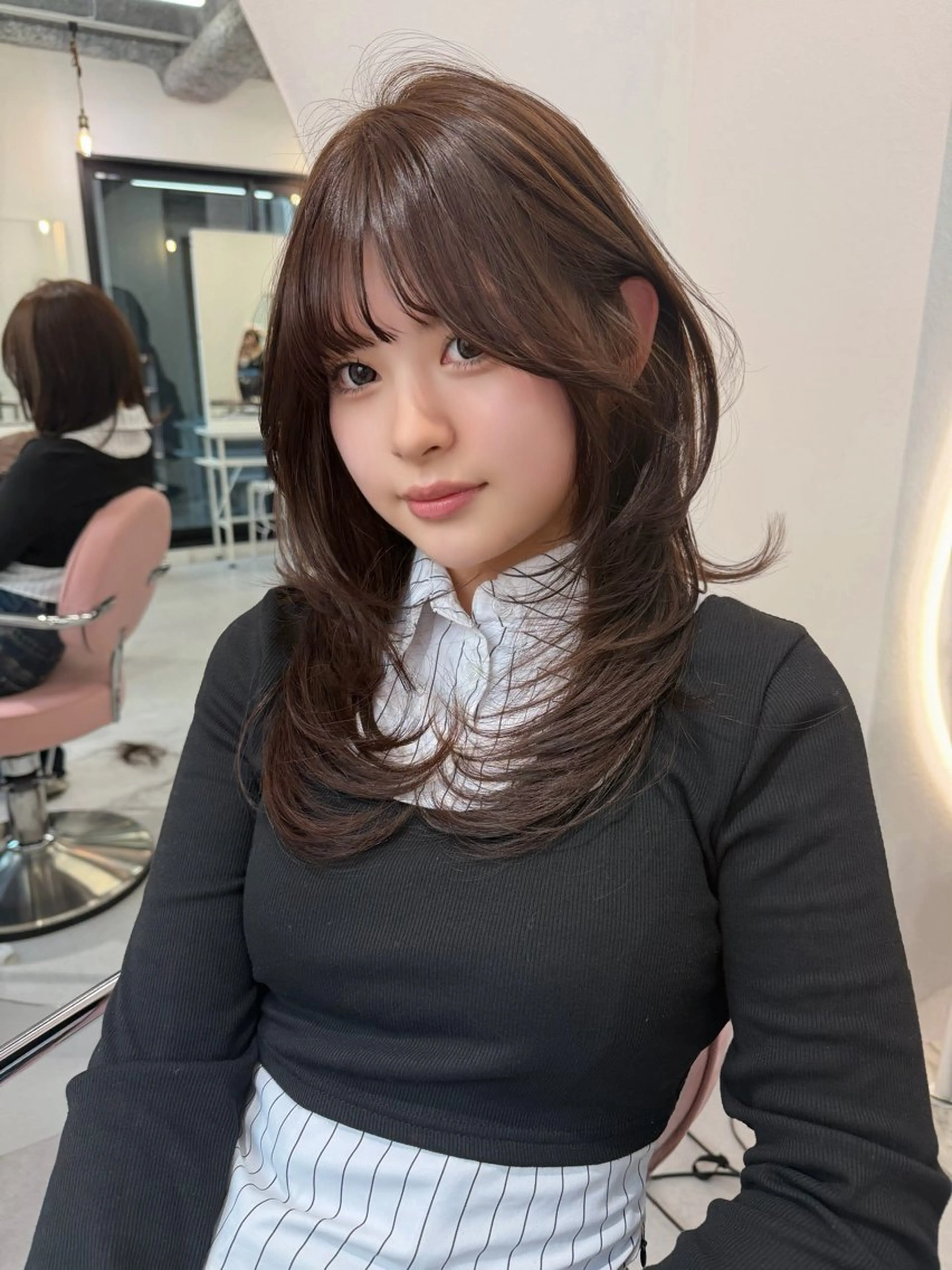 ロング カット ヘアカラー トリートメント RiA/レイヤーカッ ト/ハッシュカットのヘアスタイル