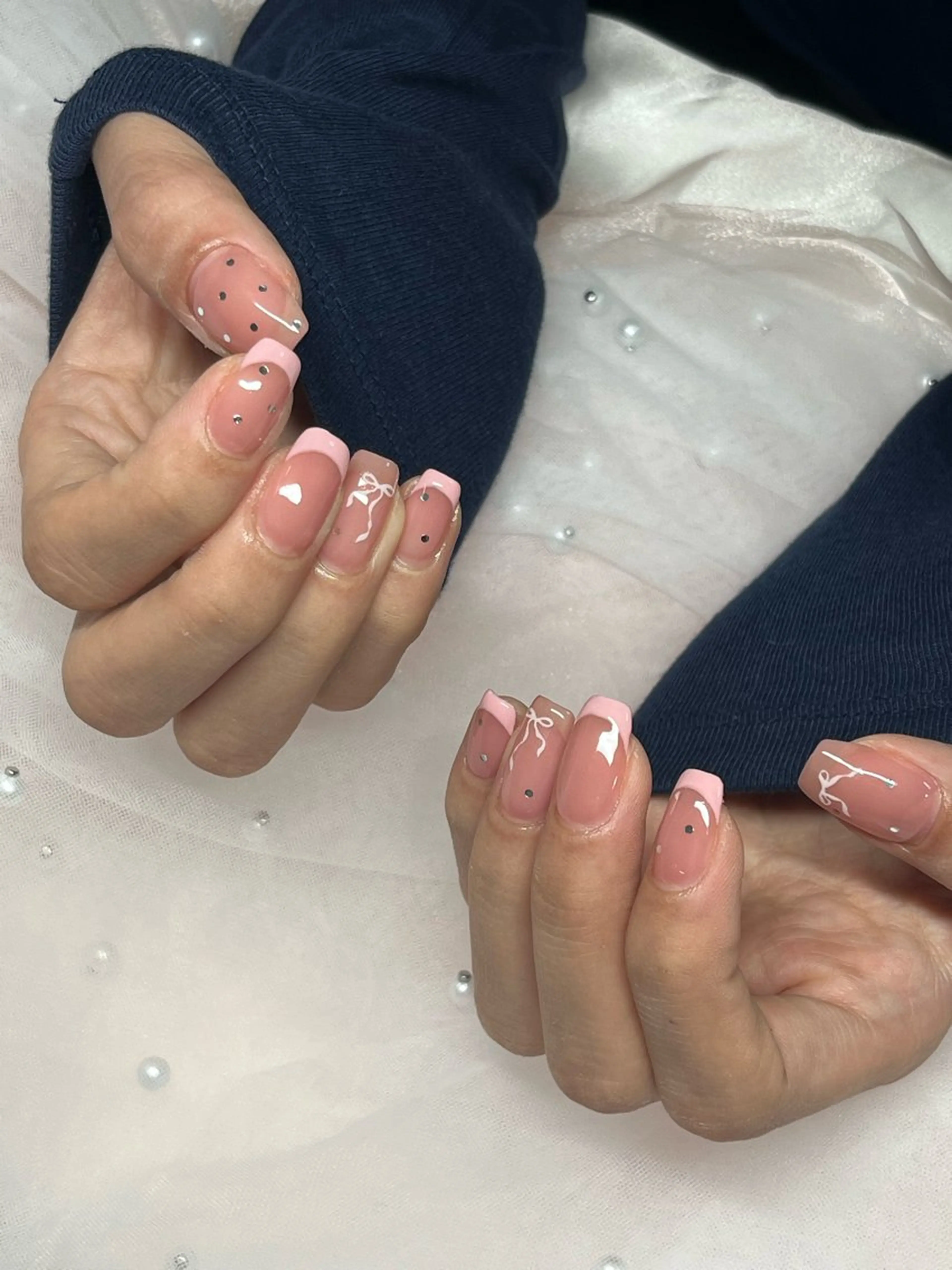 ネイル ストーンネイル ハンドネイル NailByua 武蔵新城徒歩4分のネイルデザイン