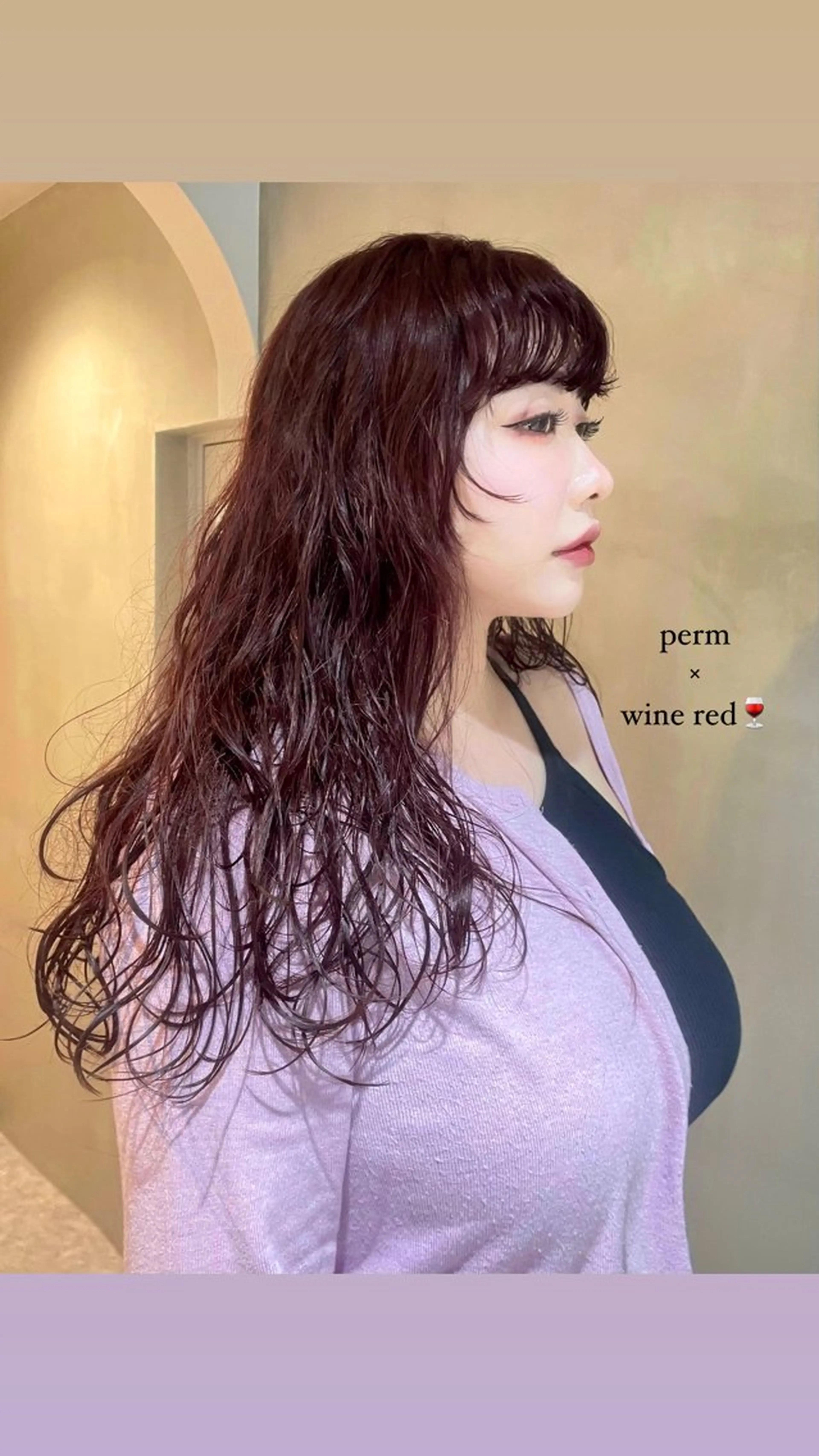 ロング カラー パーマ カット ヘアカラー パーマ カノン/透明感カラー /酸性ストレートのヘアスタイル