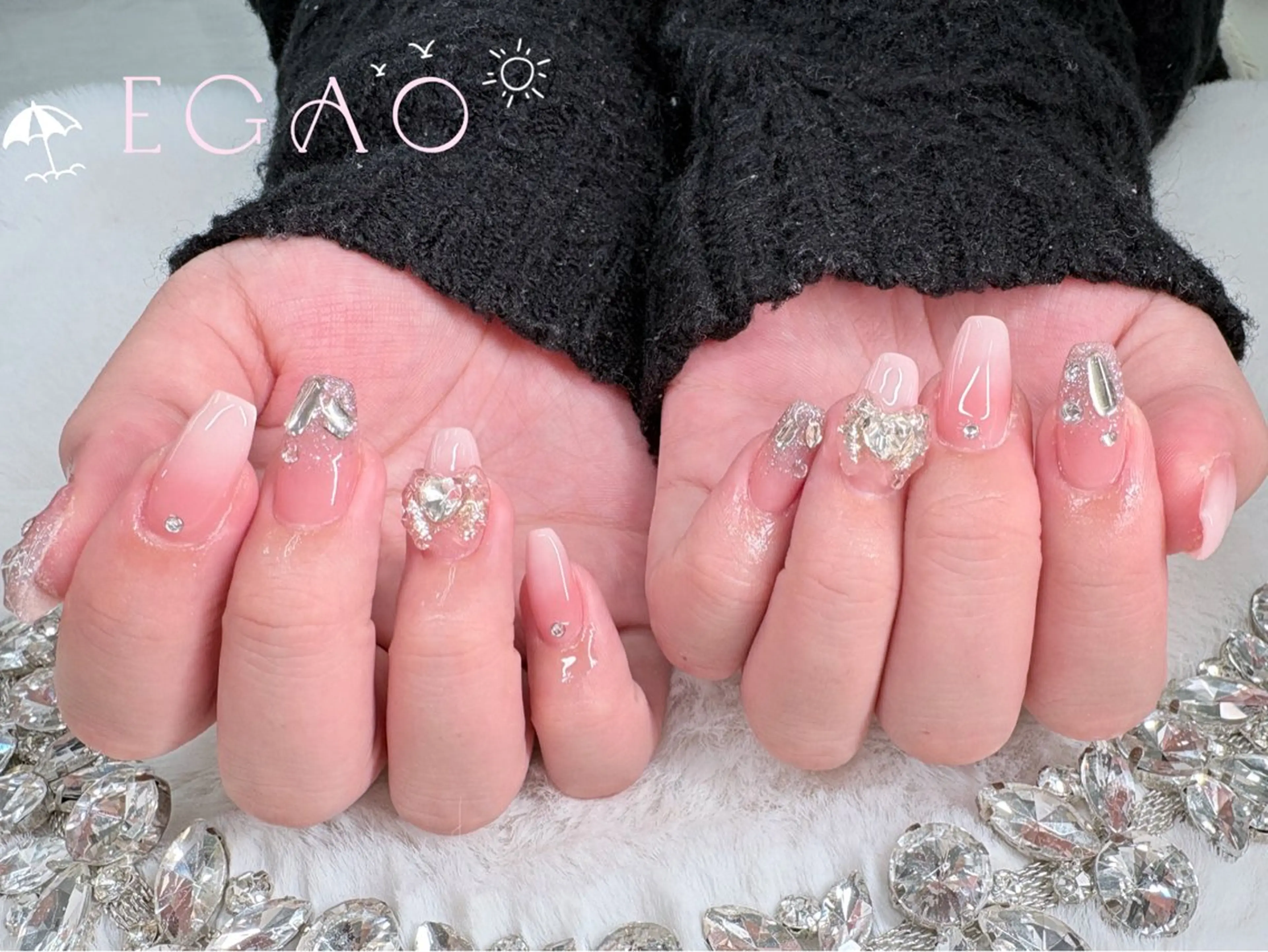 ネイル アートネイル フットネイル フレンチネイル ジェルネイル グラデーション ハンドネイル Egao Nail錦糸町店のネイルデザイン