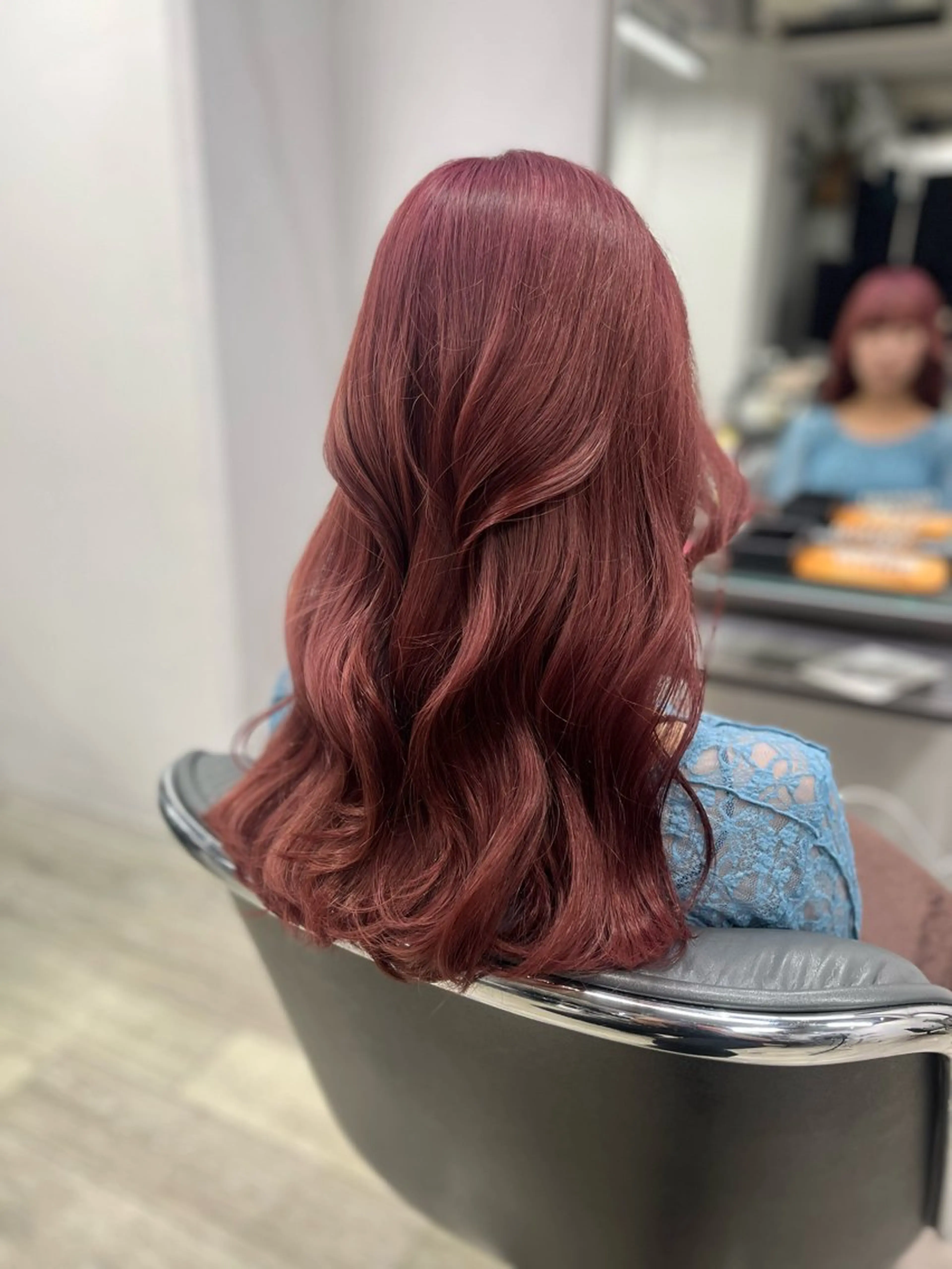 カラー ブリーチ ダブルカラー レッドカラー 髪質改善 ヘアカラー トリートメント JIN/暖色カラー /髪質改善/艶髪のヘアスタイル