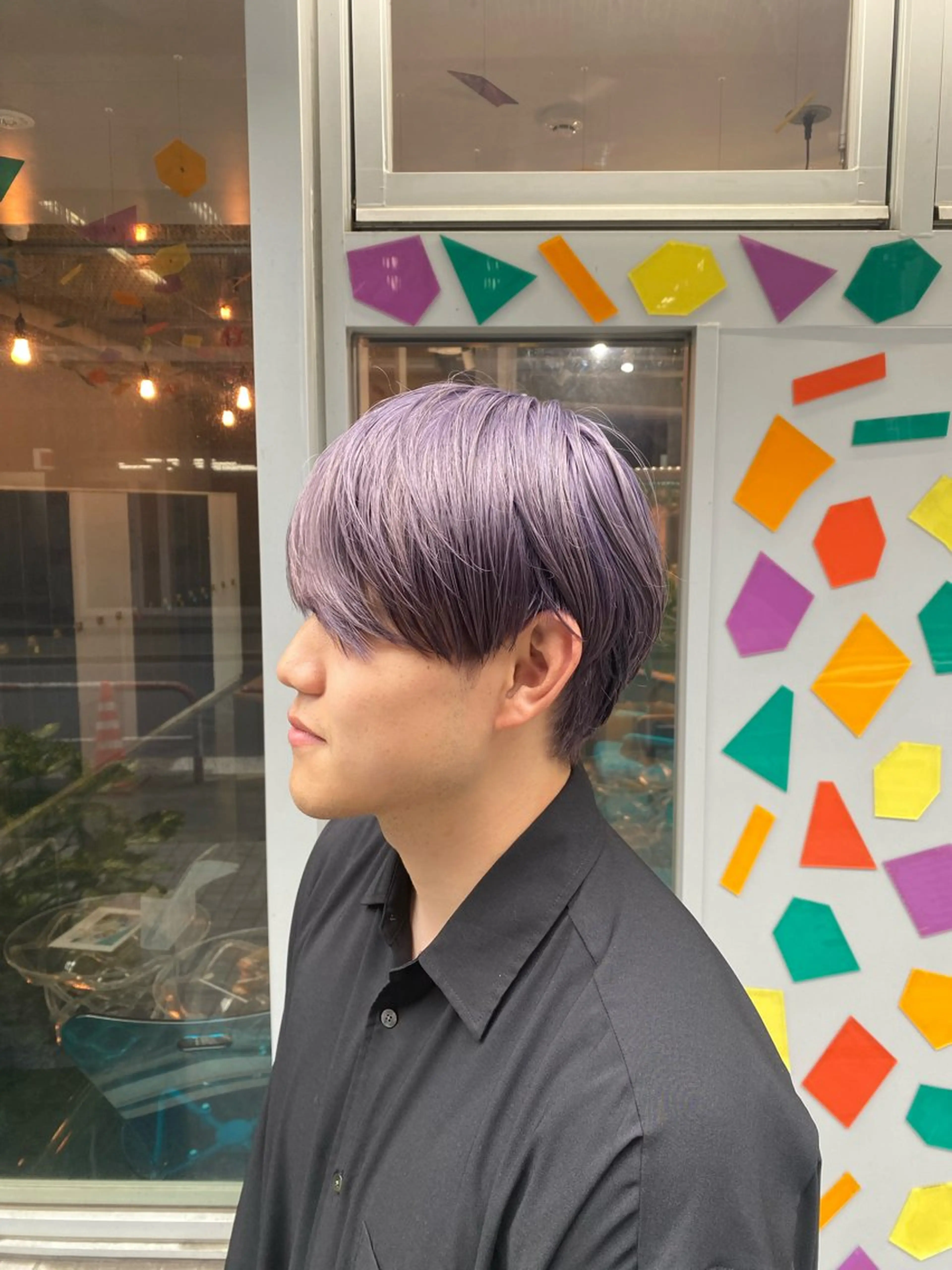 ショート カラー ブリーチ ケアブリーチ ラベンダーカラー シルバー トリートメント ヘアカラー トリートメント Riganuts王子 Hayato✂︎のヘアスタイル